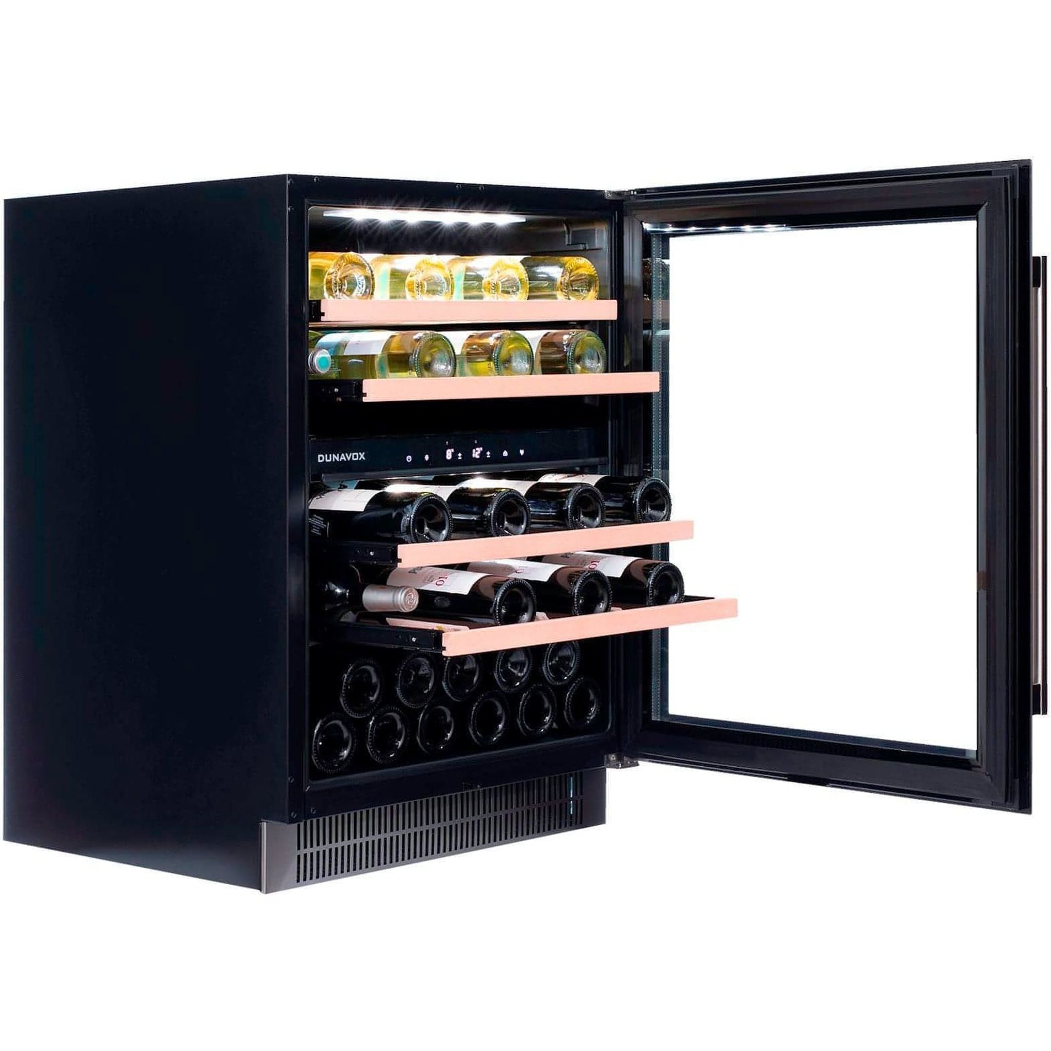 Dunavox FLOW-39 - 600mm Dual Zone - 39 Bottle - Built In Undercounter Wine Fridge - DAUF-39.121DSS