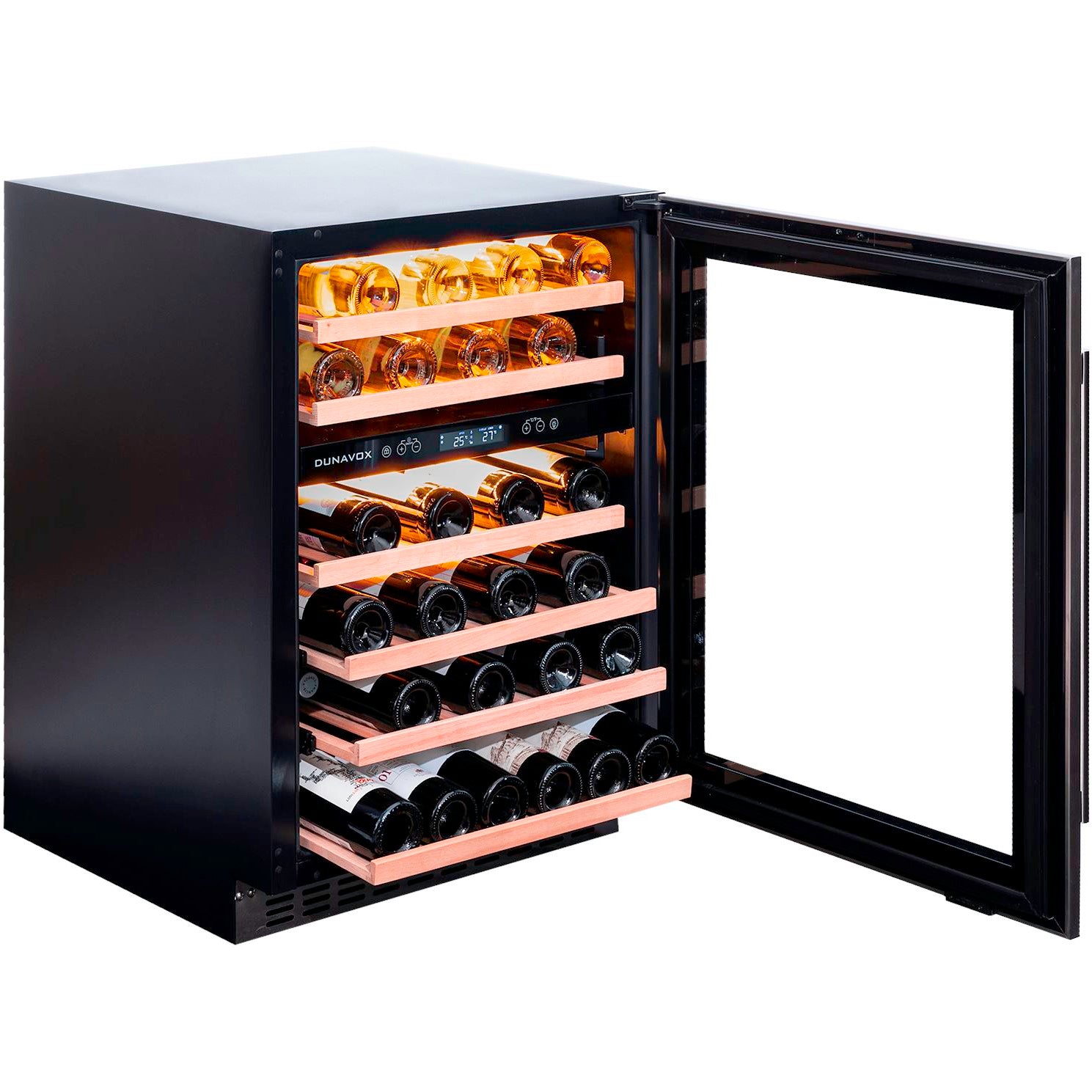 Dunavox FLOW-46D - 600mm Dual Zone - 46 Bottle - Built In Undercounter Wine Fridge - DAUF-46.145DSS