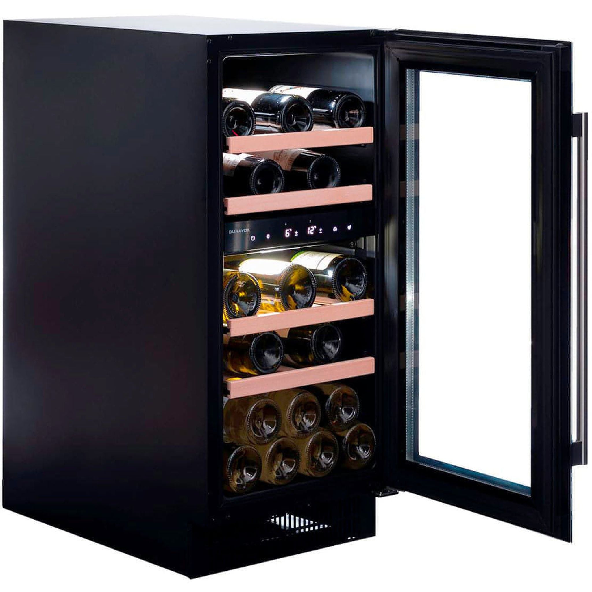 Dunavox FLOW-32D - 400mm Dual Zone - 32 Bottles - Built In - DAUF-32.78DB - 3 Lighting Options