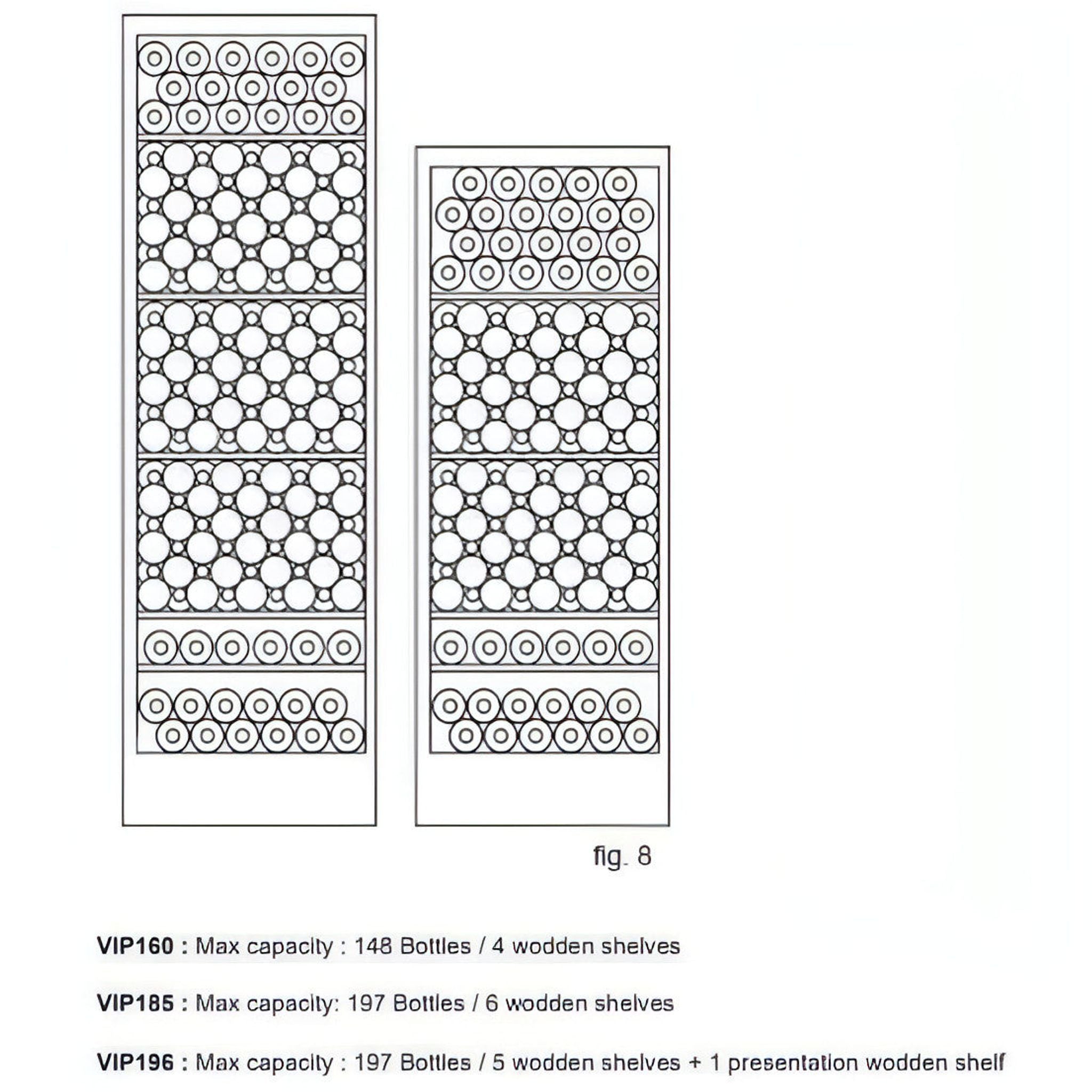 Grade A1 - La Sommeliere - 195 Bottles Freestanding Single or Multi Zone Wine Cabinet VIP185