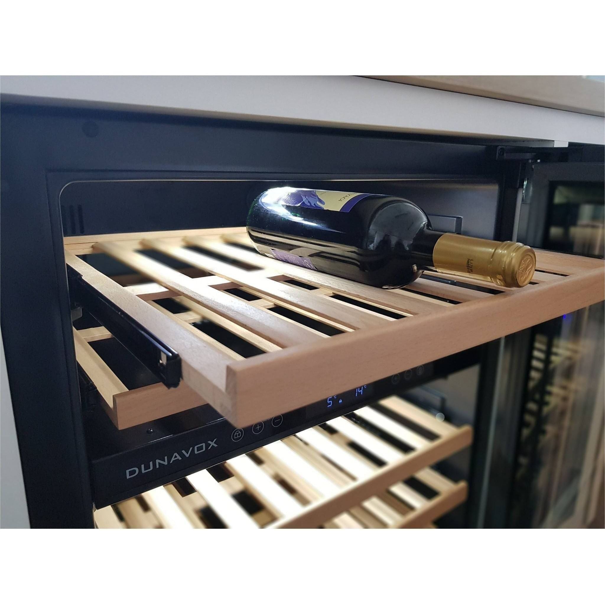 Dunavox FLOW-46D - 600mm Dual Zone - 46 Bottle - Built In Undercounter Wine Fridge - DAUF-46.145DB
