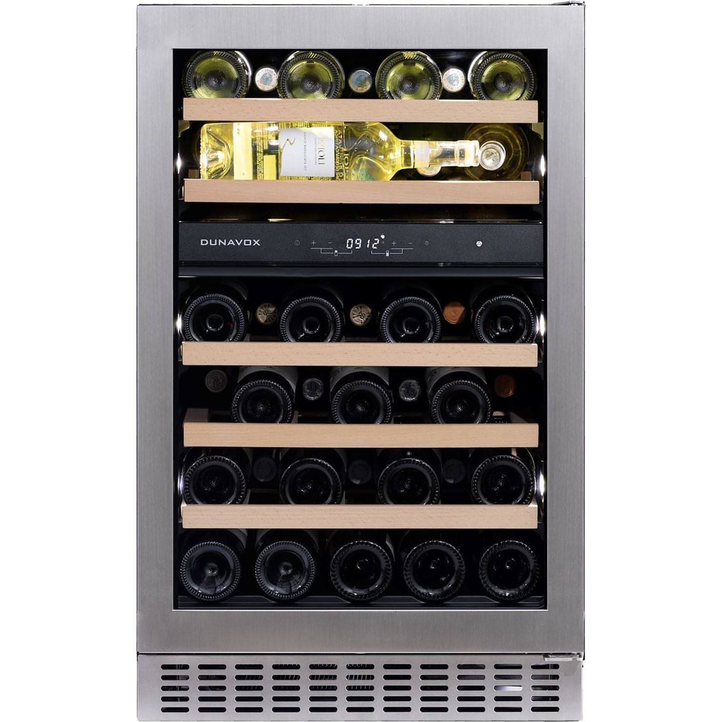 Dunavox Flow-38.TO - 500mm Dual Zone - 38 Bottle - Built In Undercounter Wine Cabinet - DAUF-38.100DSS.TO 88cm height