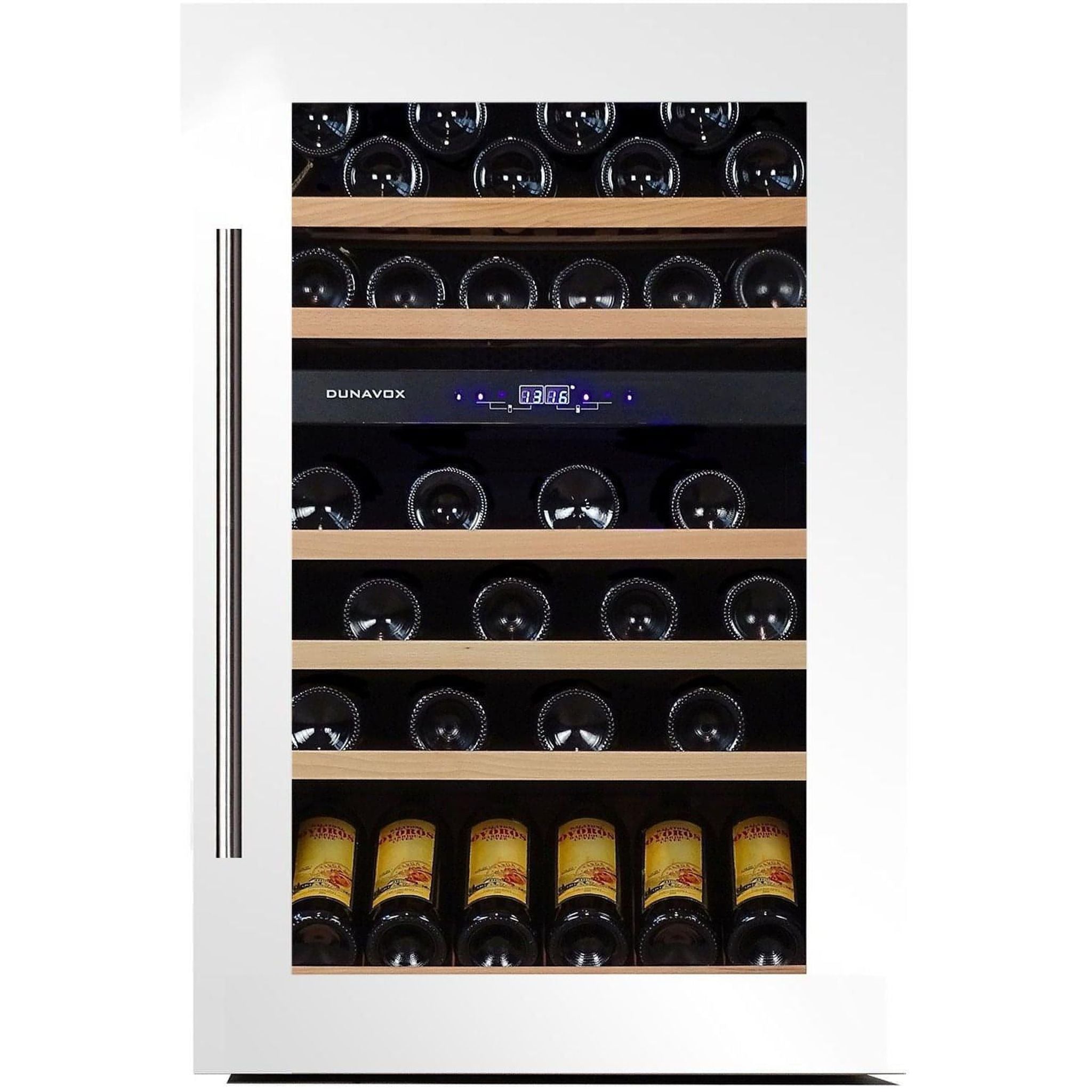 Dunavox - 57 bottle Integrated Dual Zone Wine Fridge DX-57.146DWK WHITE - EOL