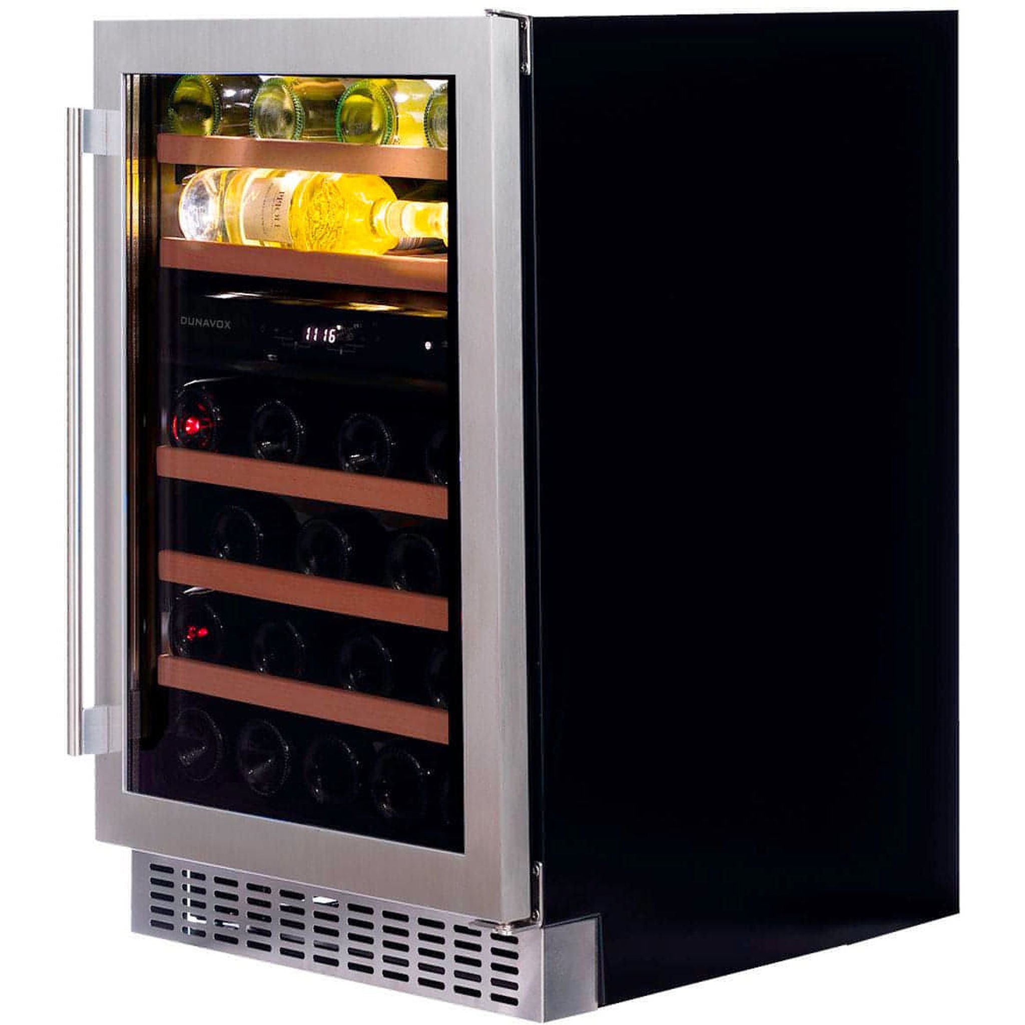 Dunavox FLOW-38 - 500mm Dual Zone - 38 Bottle - Built In Undercounter Wine Cooler - DAUF-38.100DSS