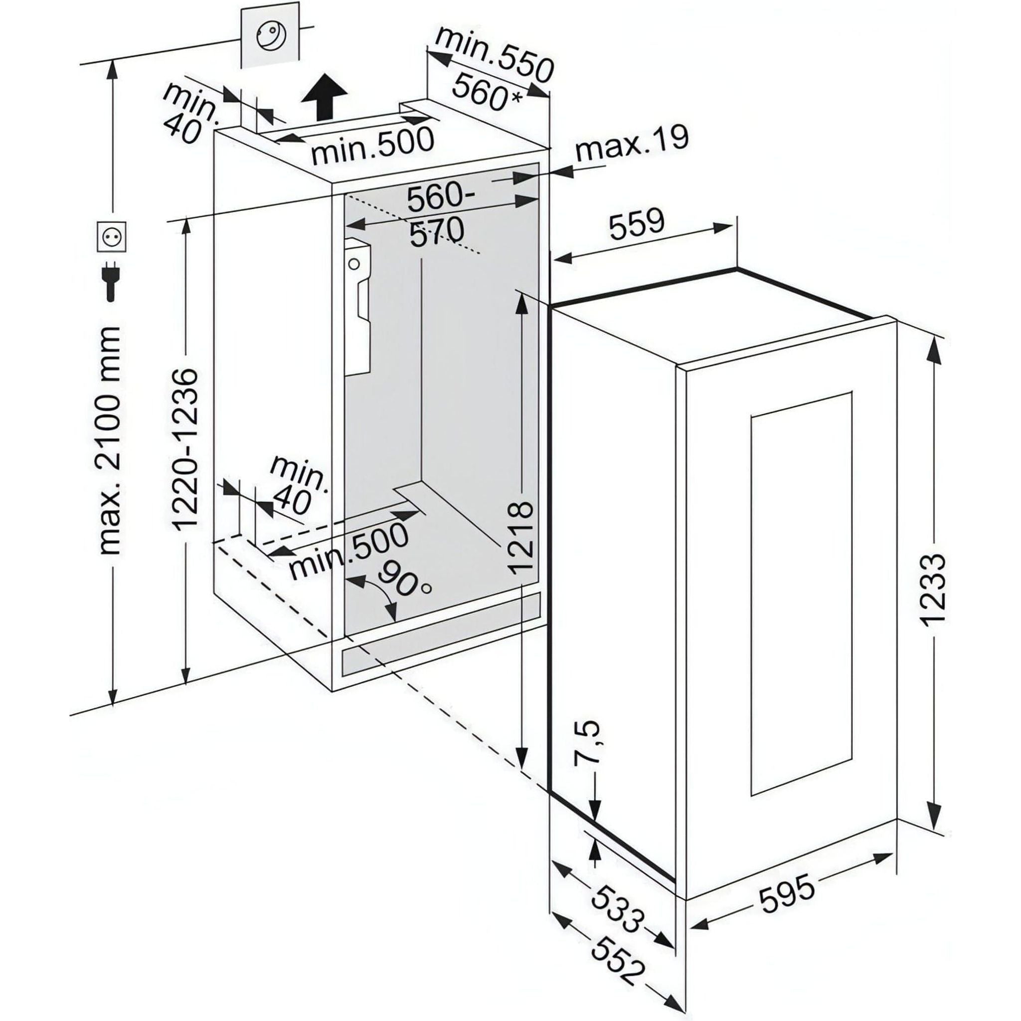 Liebherr - 51 bottle Integrated Handleless Wine Cooler EWTGB 2383