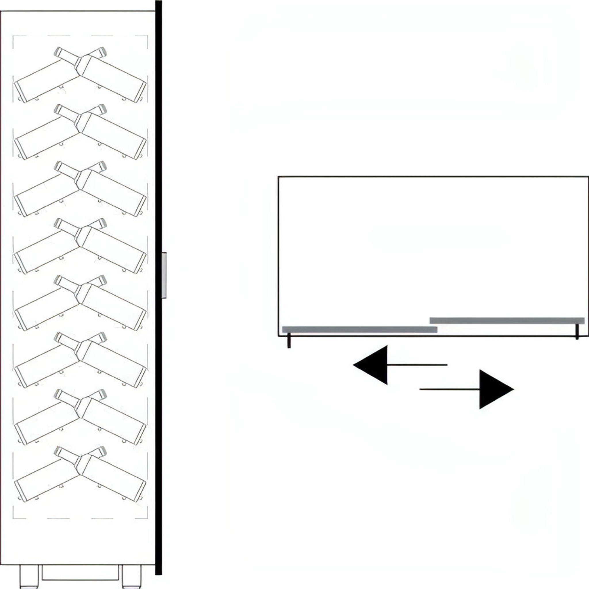 Teca B - Built in Wine Wall TE-B12 - Tilted Shelving - For Home Use