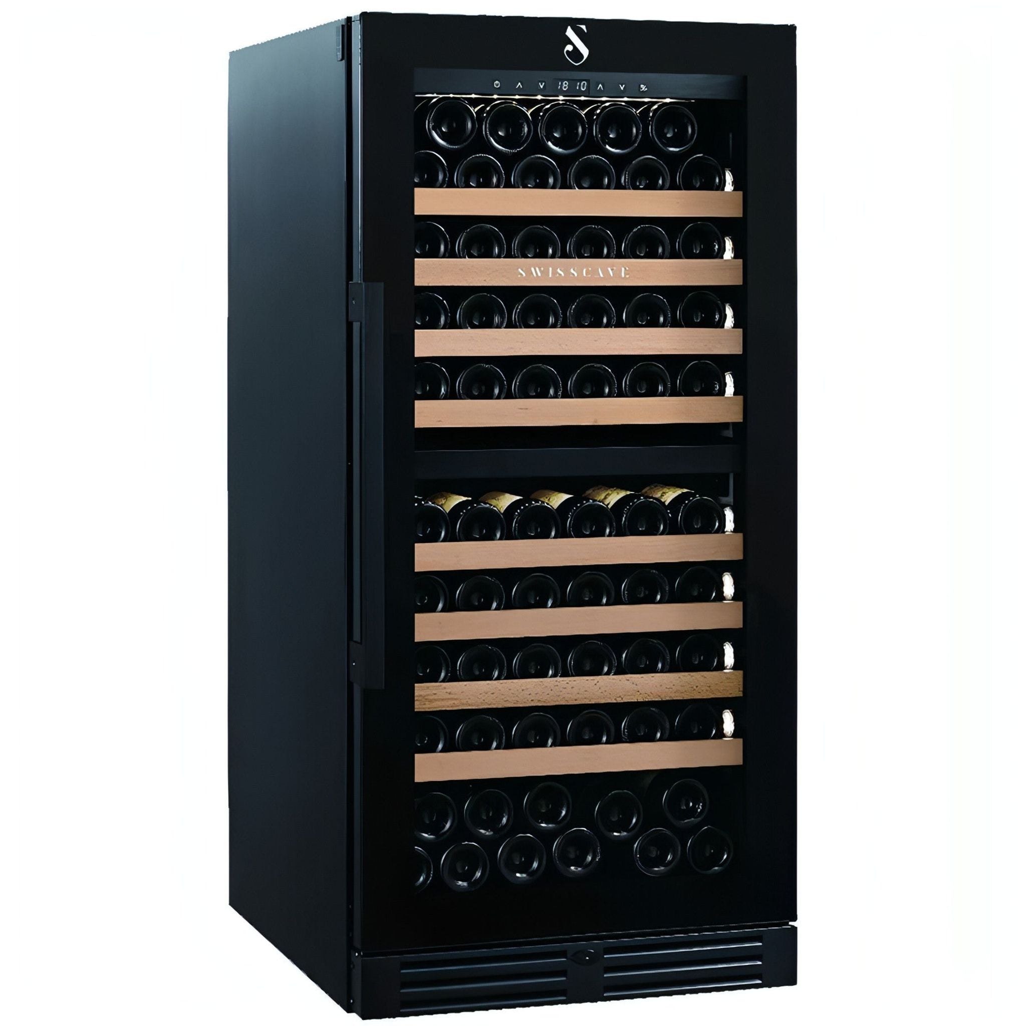 SWISSCAVE Premium - 600mm Dual Zone - 103 Bottle - Freestanding / Built in Wine Cooler - WLB-360DF-MIX