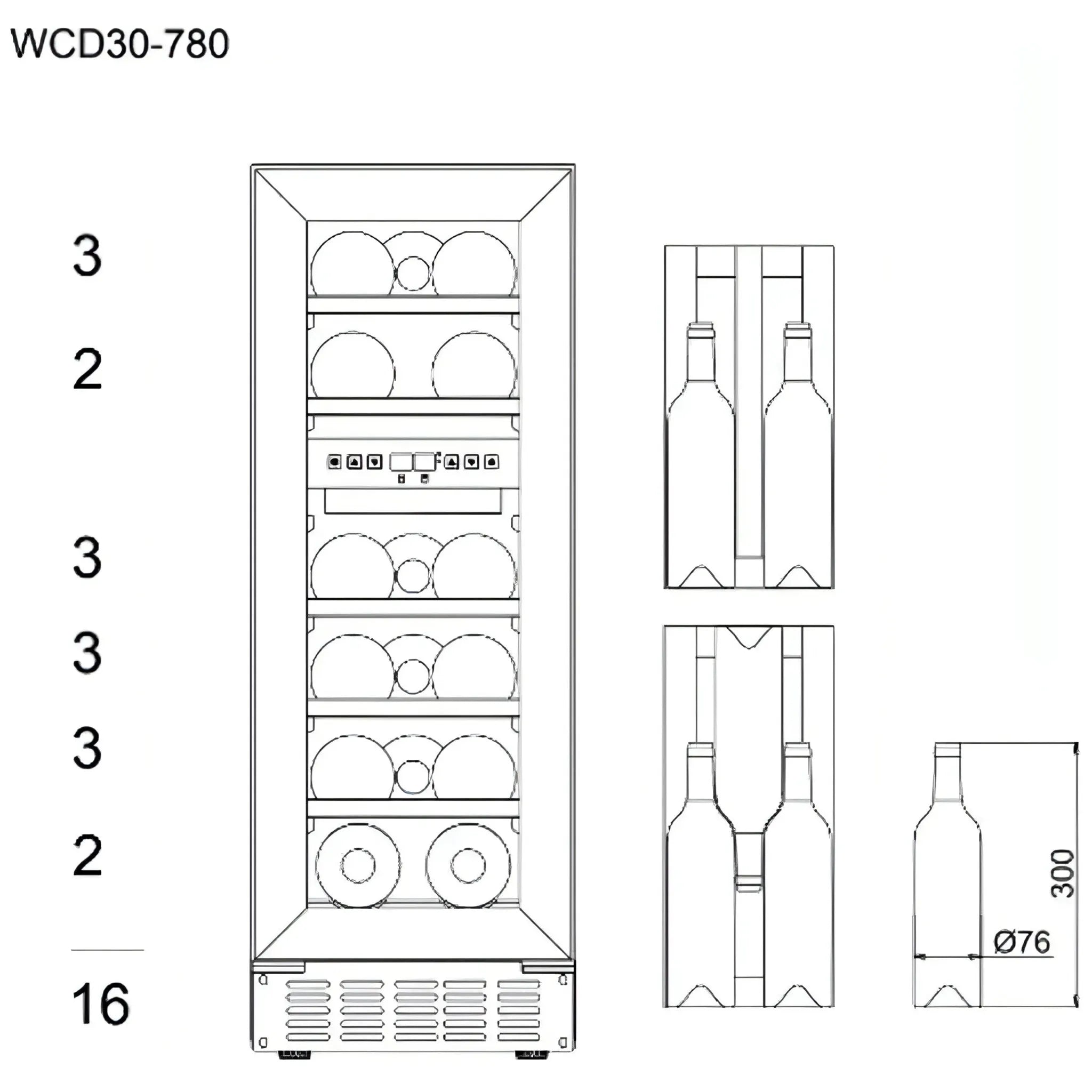 mQuvée - 300mm - Undercounter Wine Fridge - WineCave 780 30D Stainless