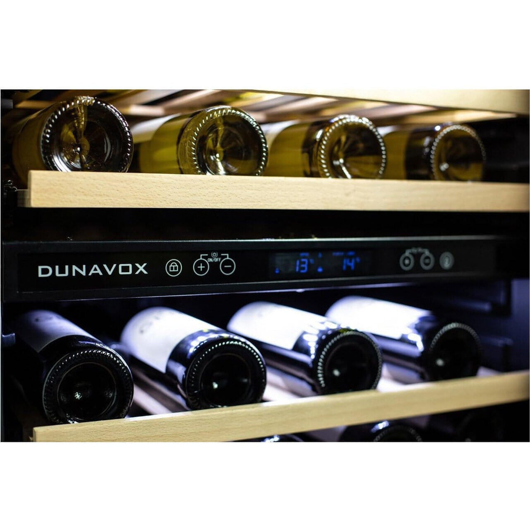 Dunavox FLOW-46D - 600mm Dual Zone - 46 Bottle - Built In Undercounter Wine Fridge - DAUF-46.145DB