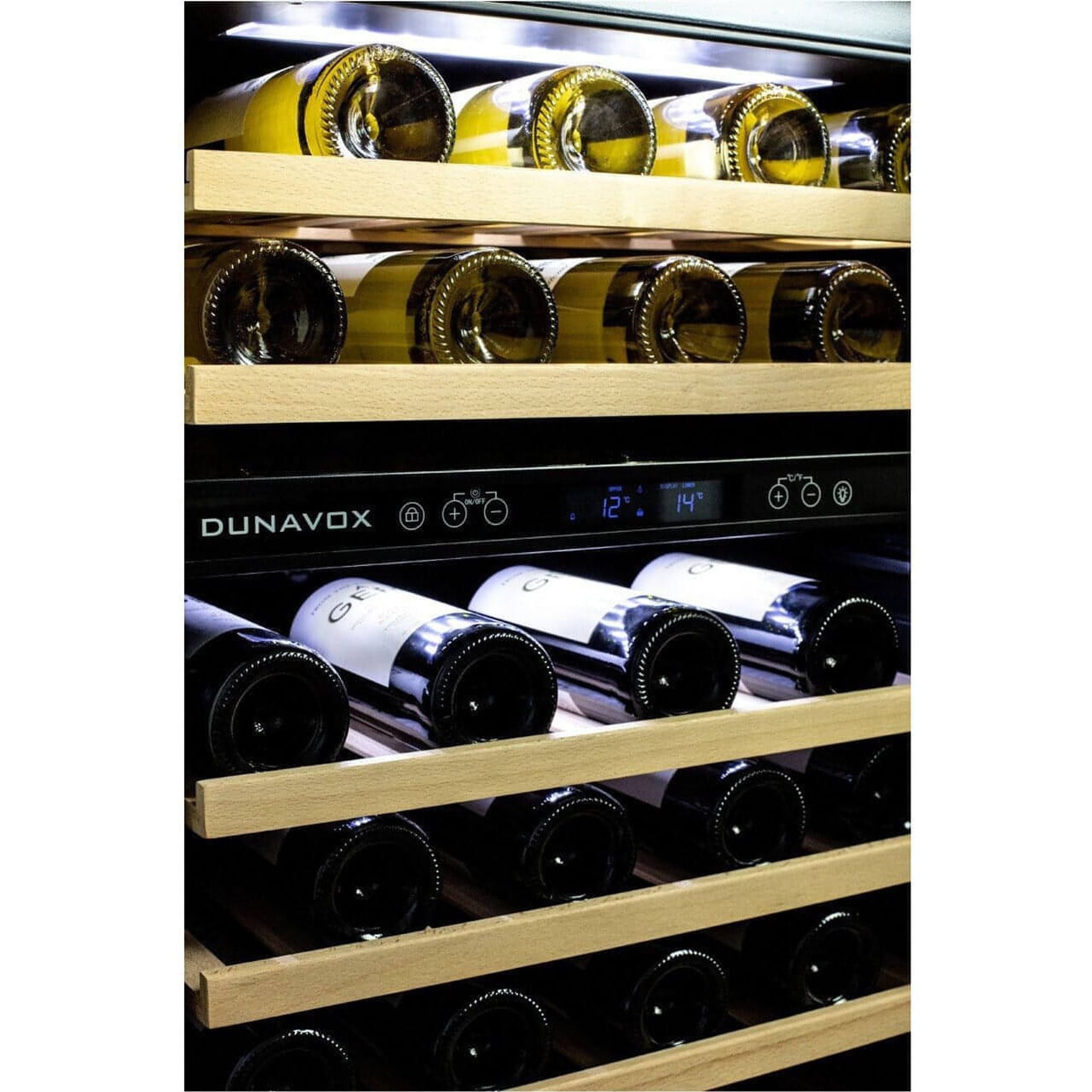 Dunavox FLOW-46D - 600mm Dual Zone - 46 Bottle - Built In Undercounter Wine Fridge - DAUF-46.145DB