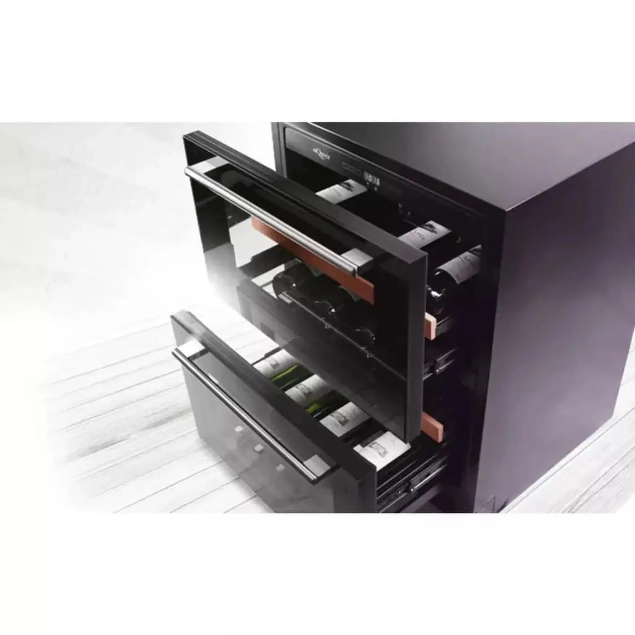 mQuvée - 600mm - Undercounter - WineCave 60DD Fullglass Black