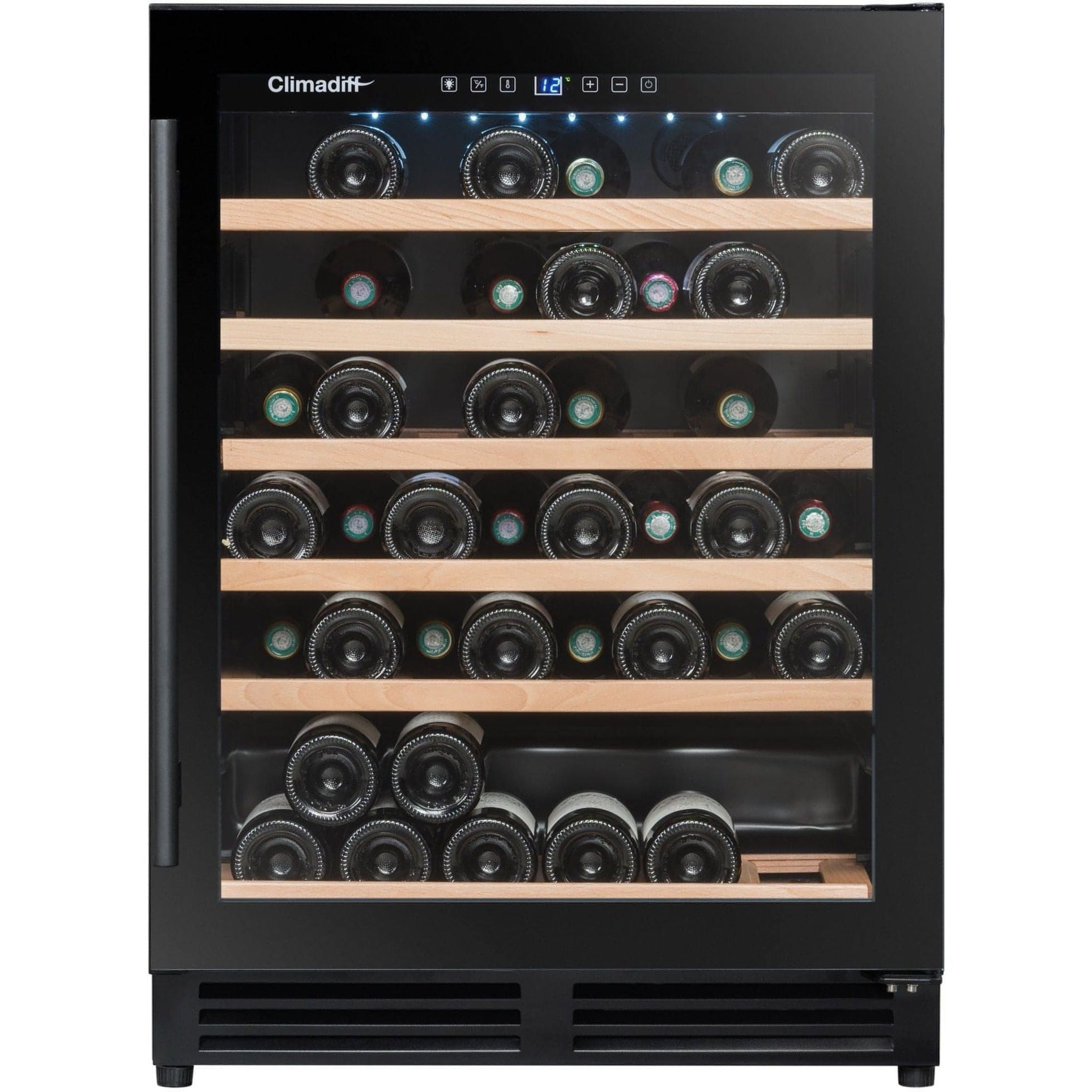 Climadiff - 600mm - 51 Bottle - Built In Undercounter Wine Fridge - CBU51S2B