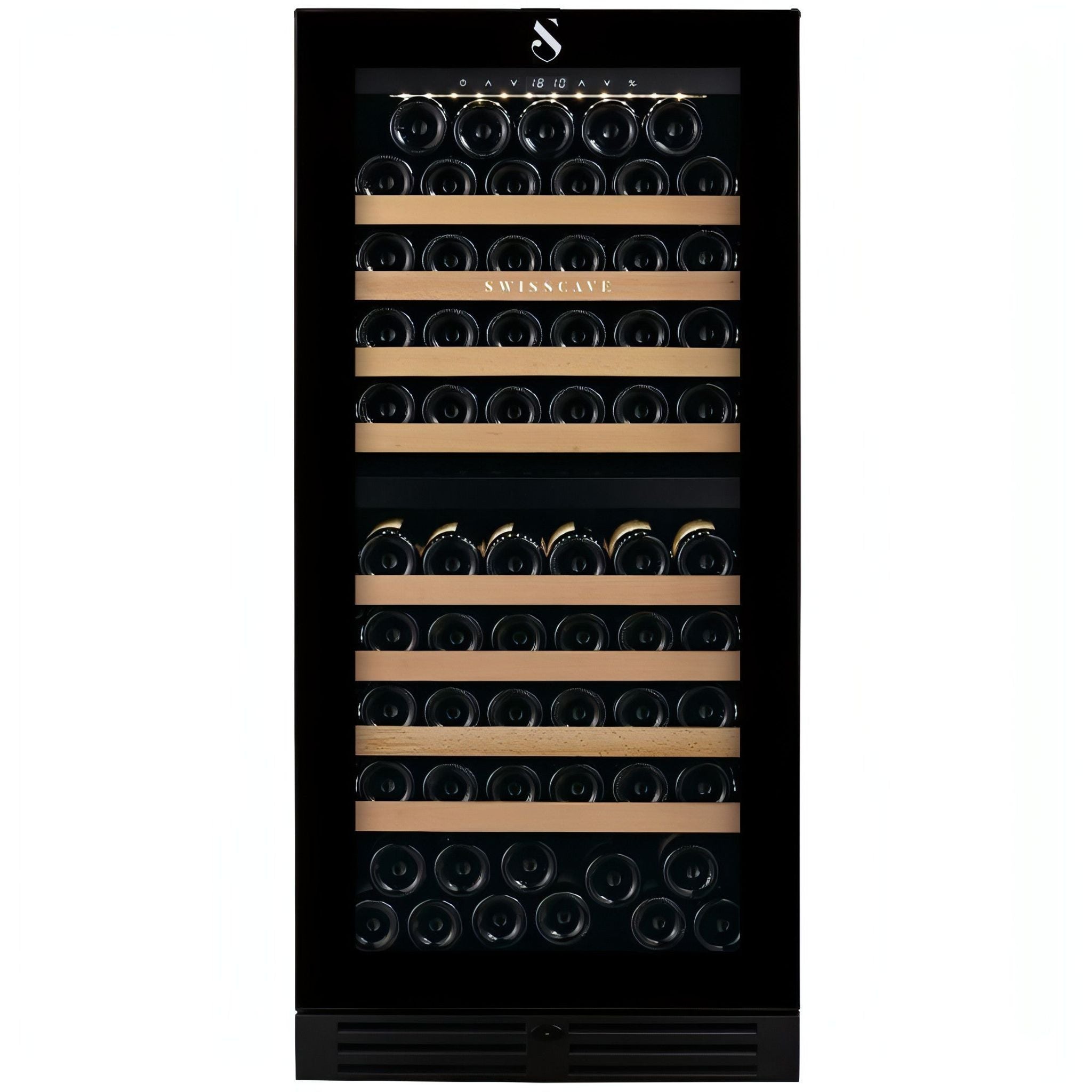 SWISSCAVE Premium - 600mm Dual Zone - 103 Bottle - Freestanding / Built in Wine Cooler - WLB-360DF-MIX