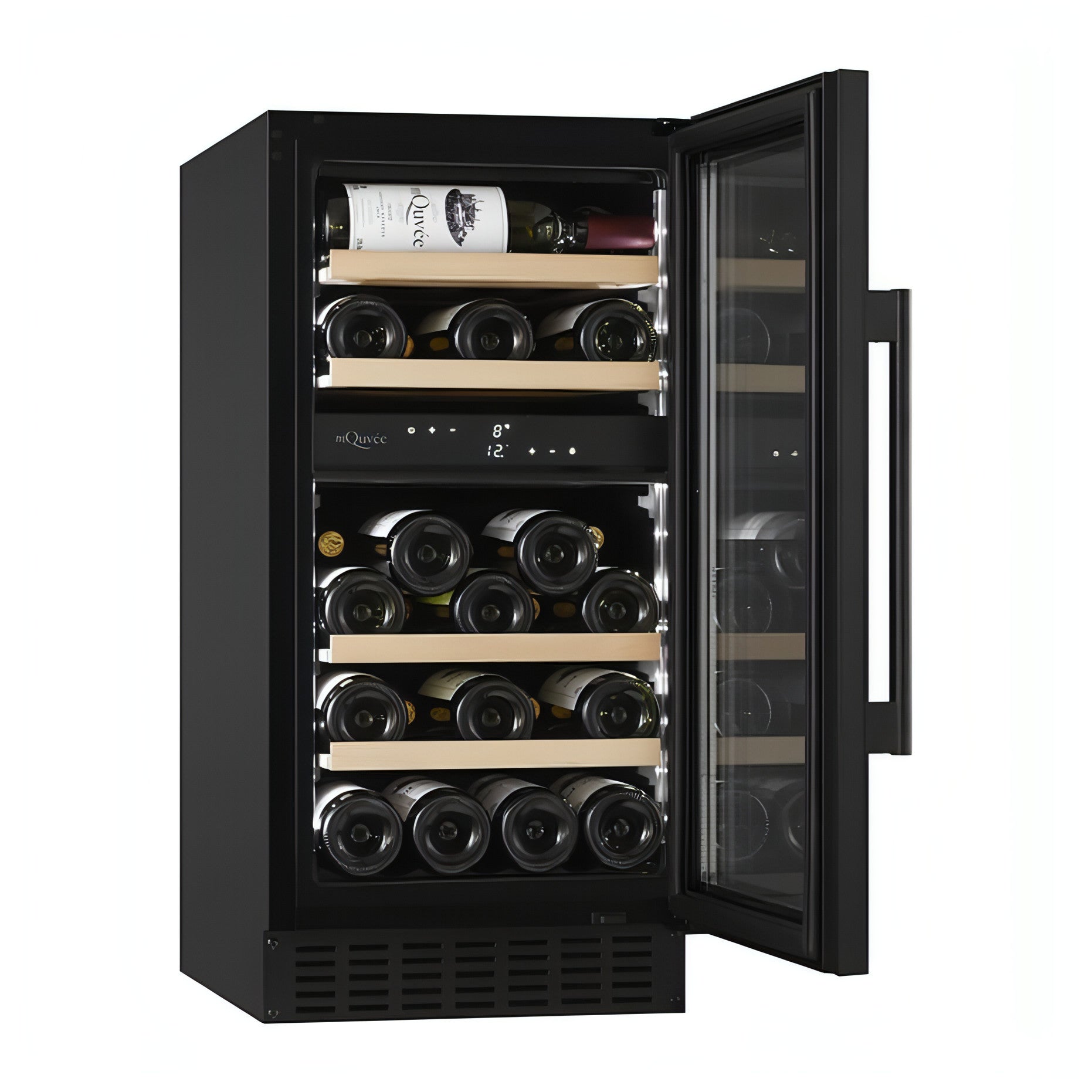 mQuvée - 400mm - Undercounter Wine Fridge - WineCave 700 40D - Anthracite Black