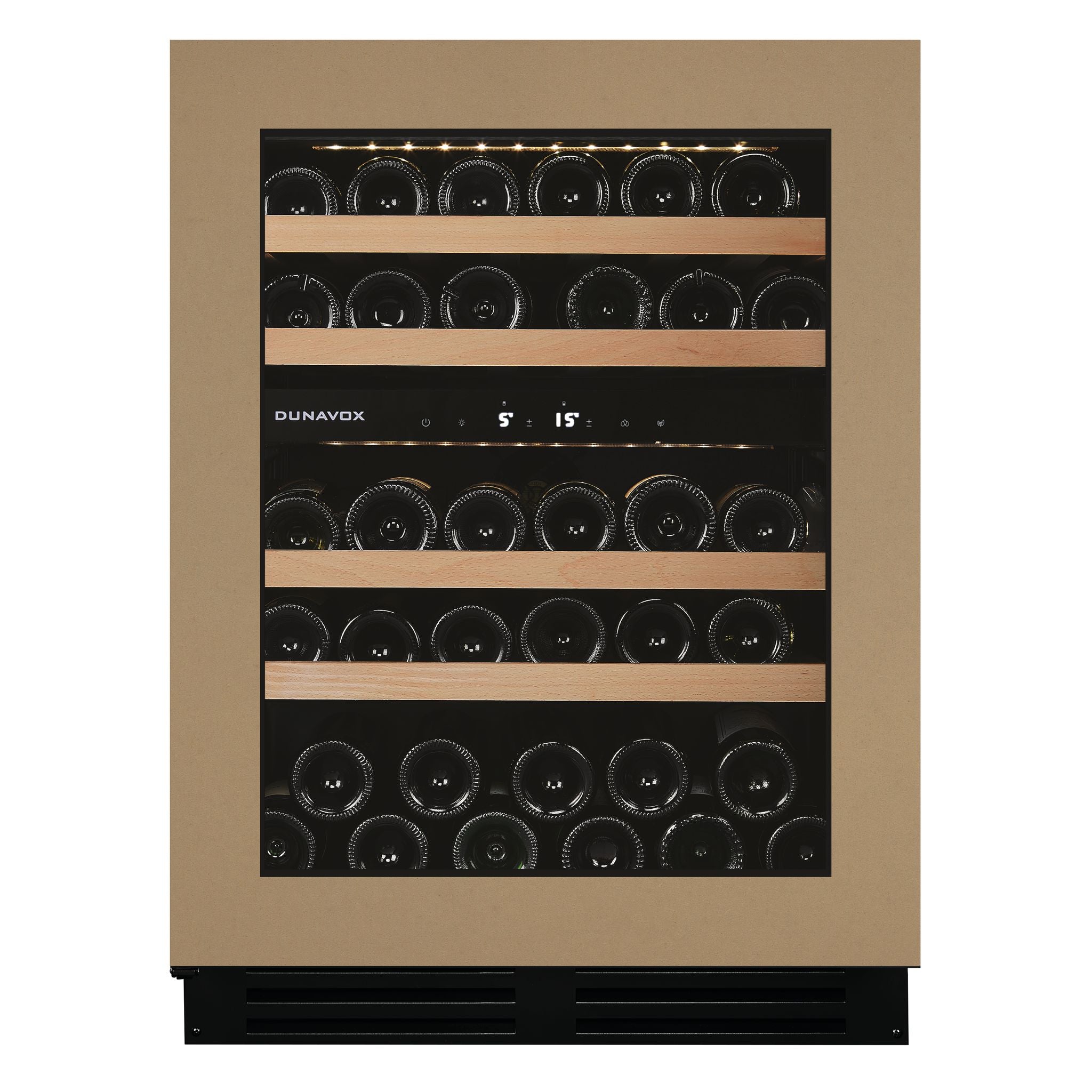 Dunavox - 600mm Dual Zone - 35 Bottle - Fully Integrated Undercounter Wine Cooler - DAUF-39.119DOP.TO