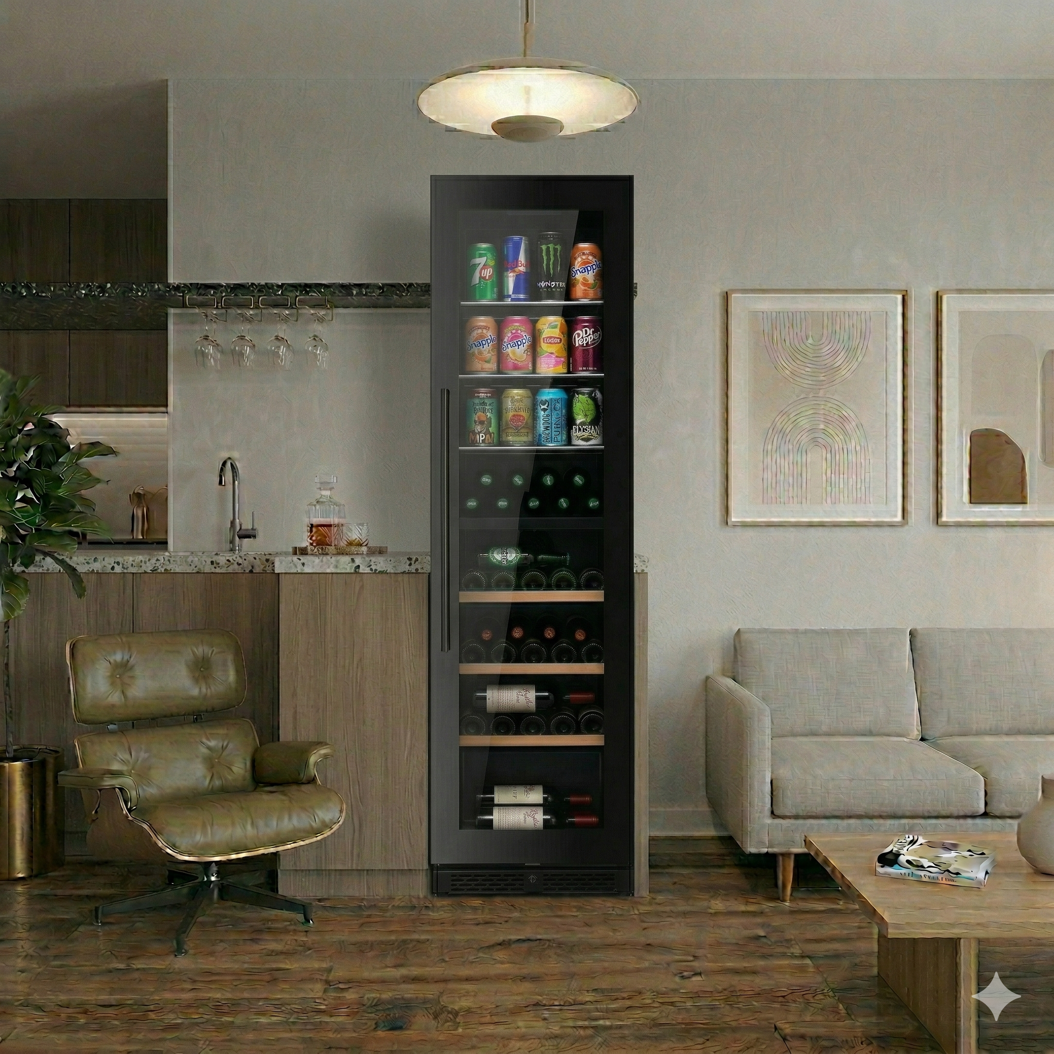 ClimaVin -  Noir142 - Dual Zone Shallow Wine/Beverage Fridge - Built in or Freestanding