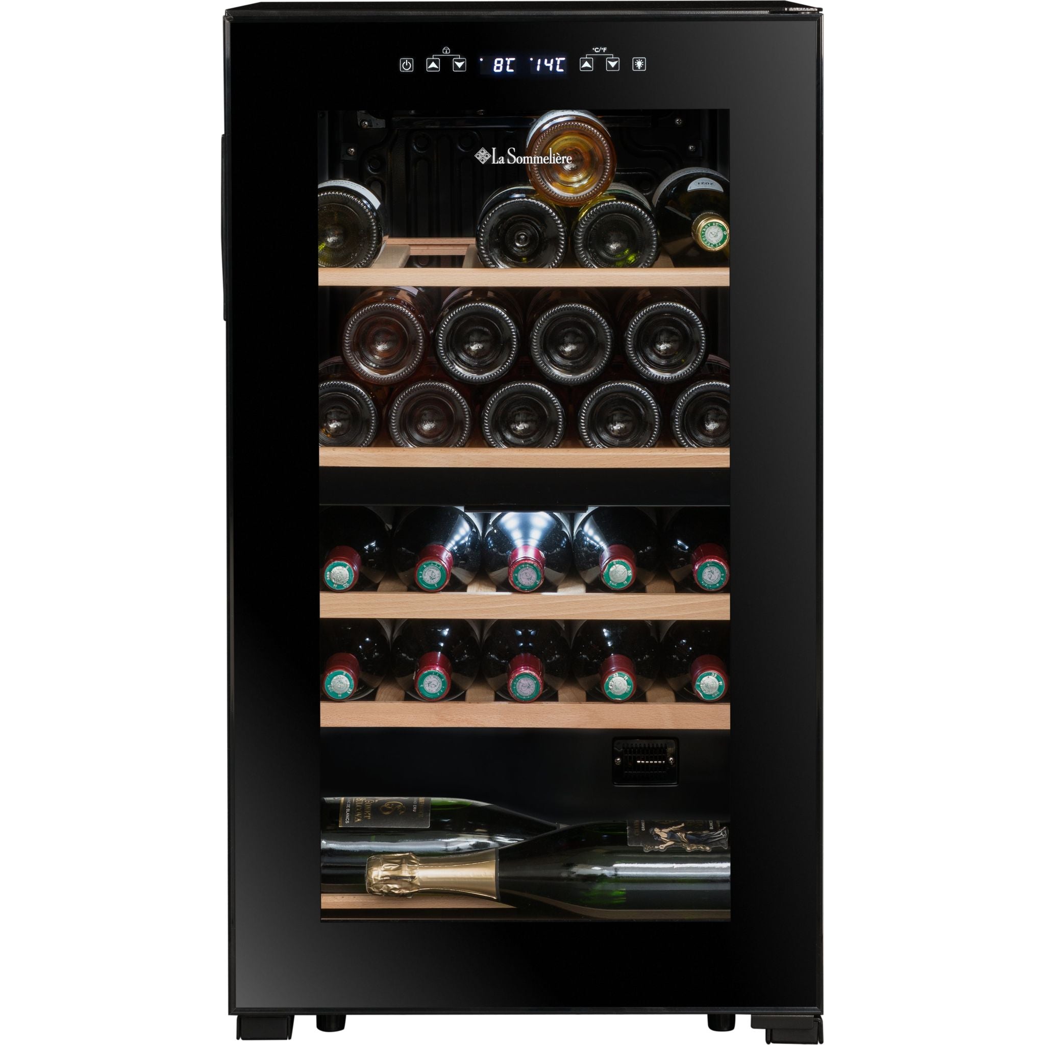 Laflameページ La Sommeliere - Dual Zone - Freestanding Wine Fridge SLS32DZBLACK