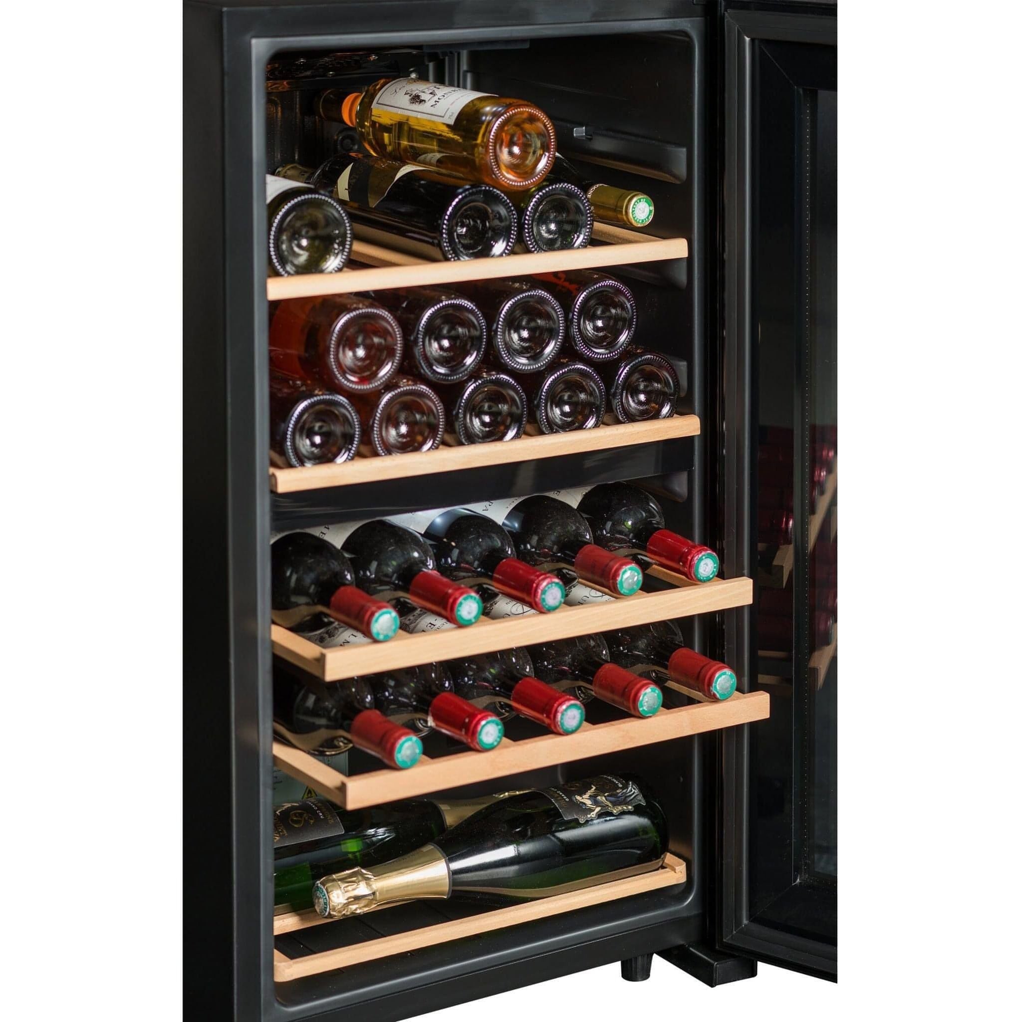 La Sommeliere - Dual Zone - 32 Bottle - Freestanding Wine Fridge - SLS32DZBLACK