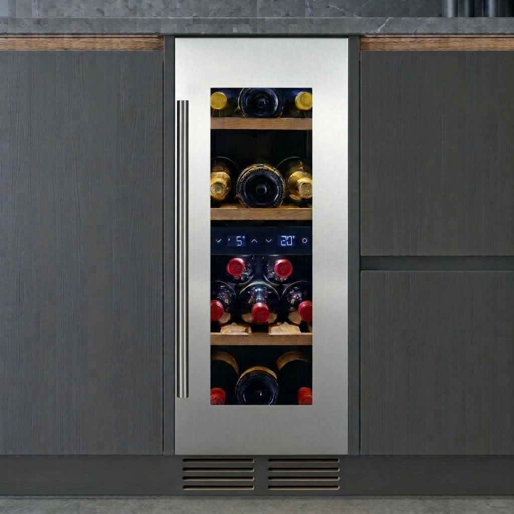 CELLA - 30cm - Undercounter Wine Cooler - Dual Zone - W18D-SSH