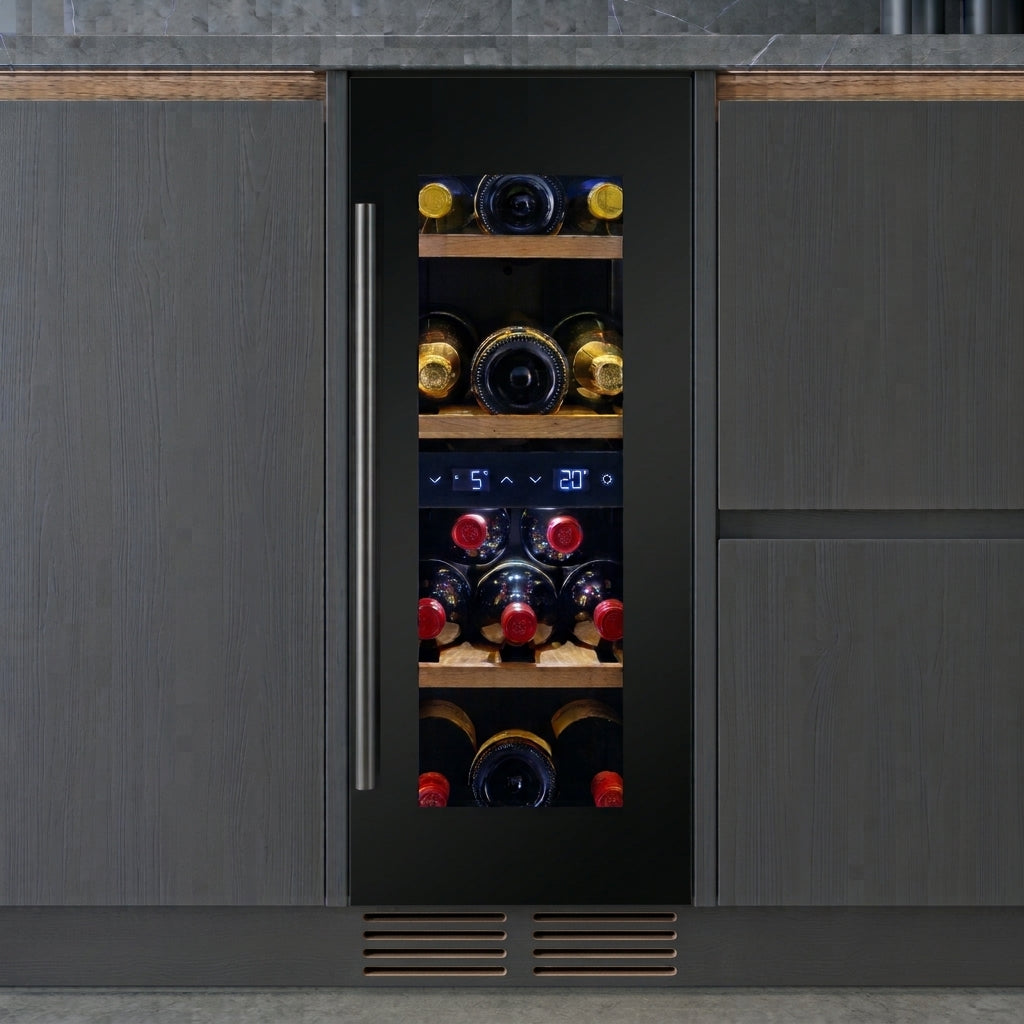 CELLA - 30cm - Undercounter Wine Cooler - Dual zone - W18D-BH