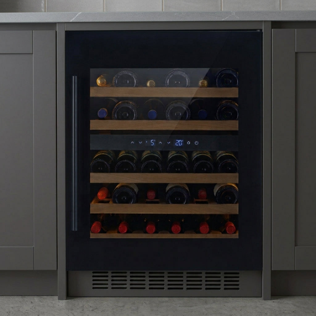 CELLA - 600mm - 36 Burgundy Bottles - Undercounter Wine Cooler - Dual Zone - W34-BH