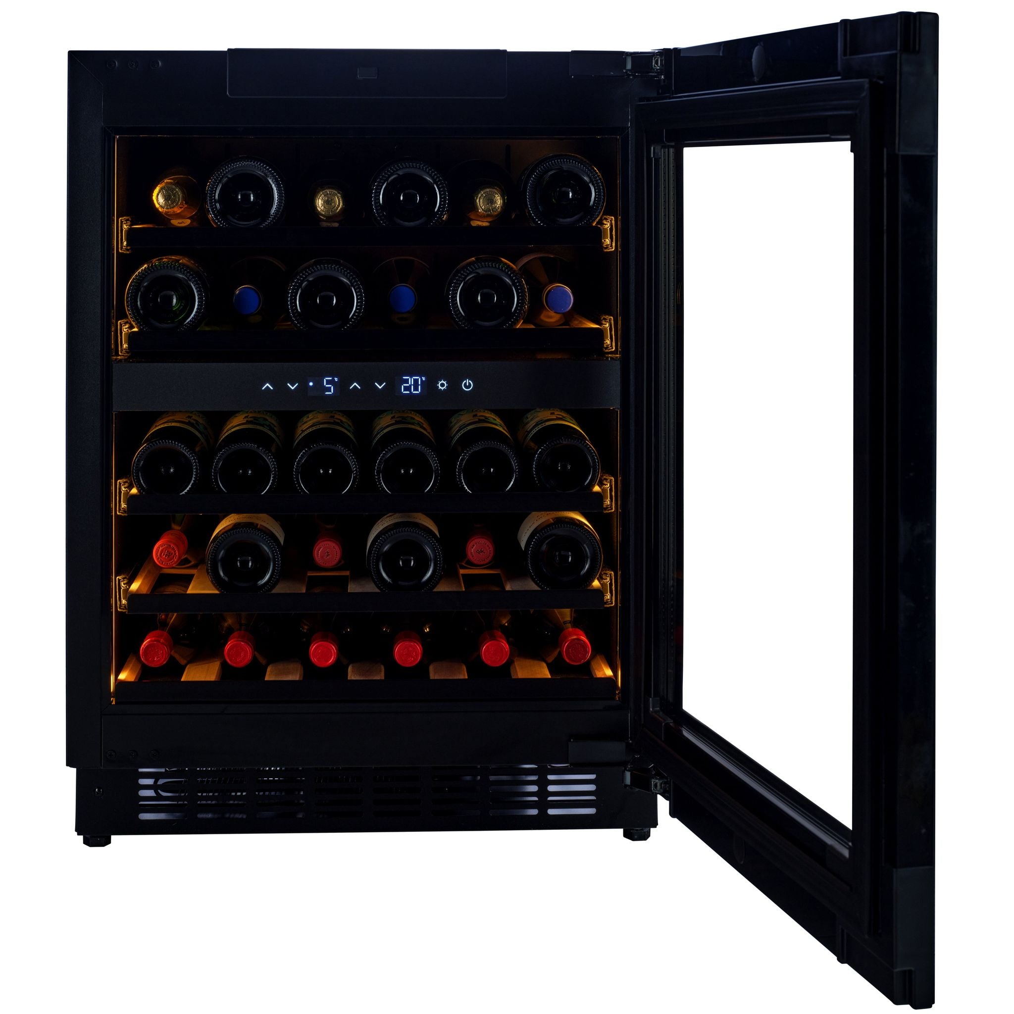 CELLA - 600mm Handleless - Undercounter Wine Cooler - Dual Zone - W34B-TO
