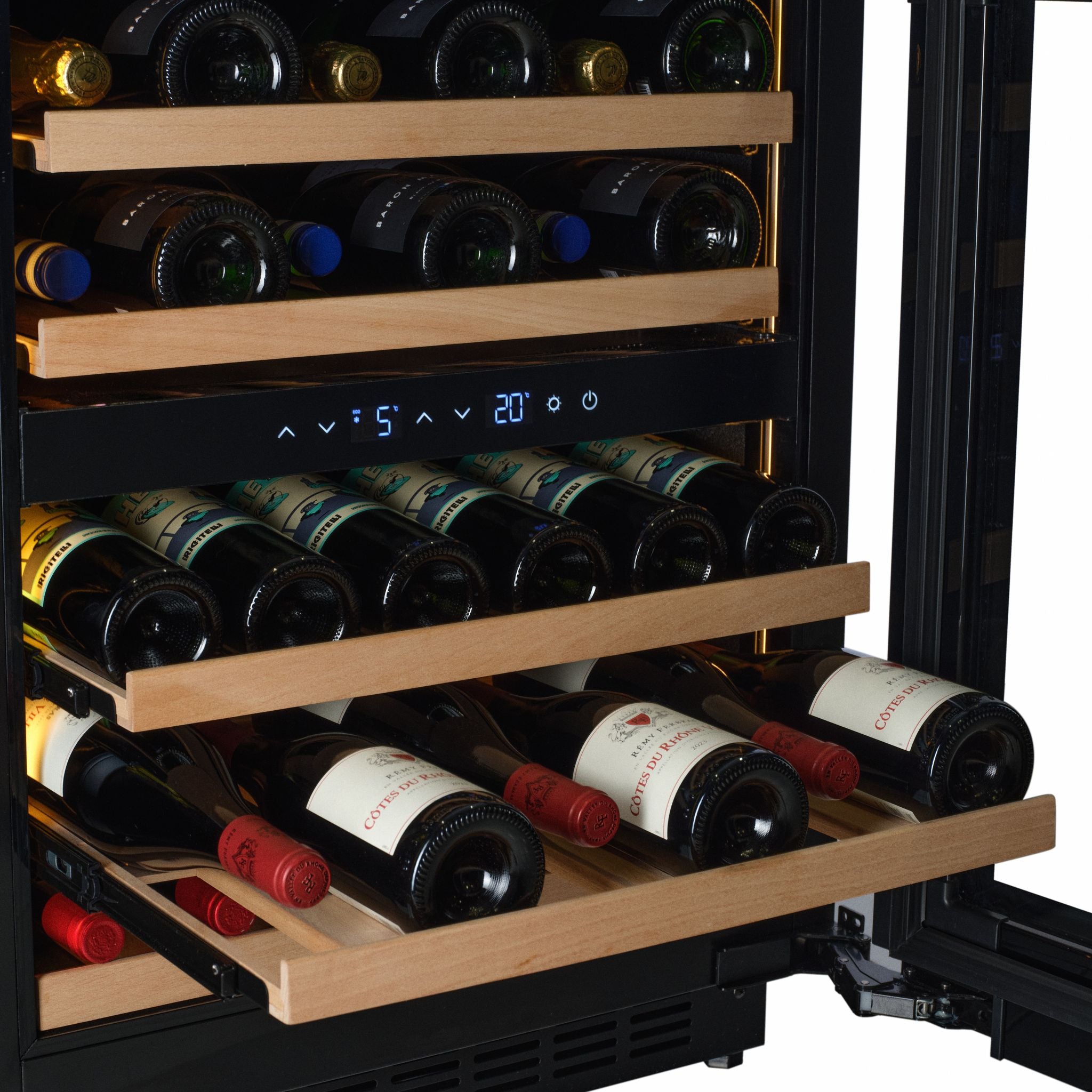 CELLA - 600mm - Undercounter Wine Cooler - Dual Zone - W34-BH