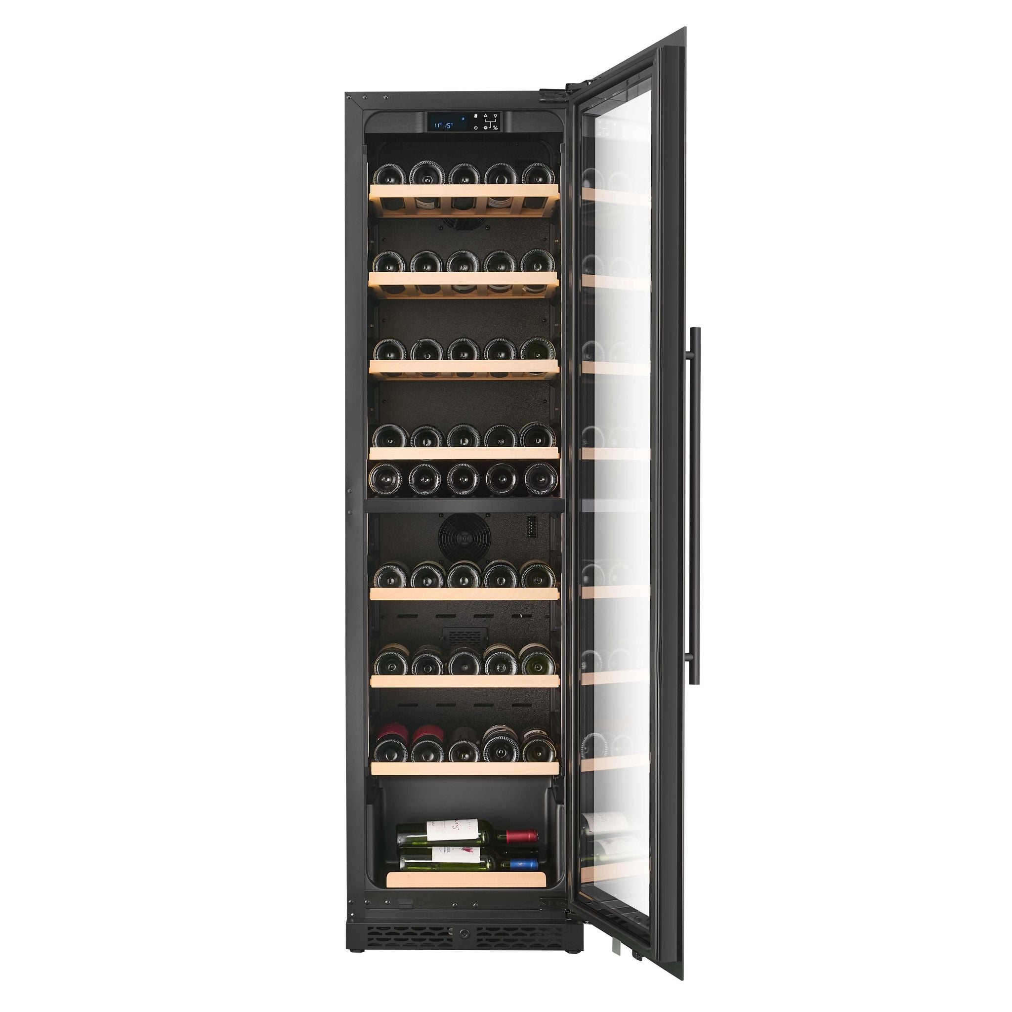 CELLA - Tall Wine Fridge - 71 bottle Shallow Depth 48cm - W75D-BLACK