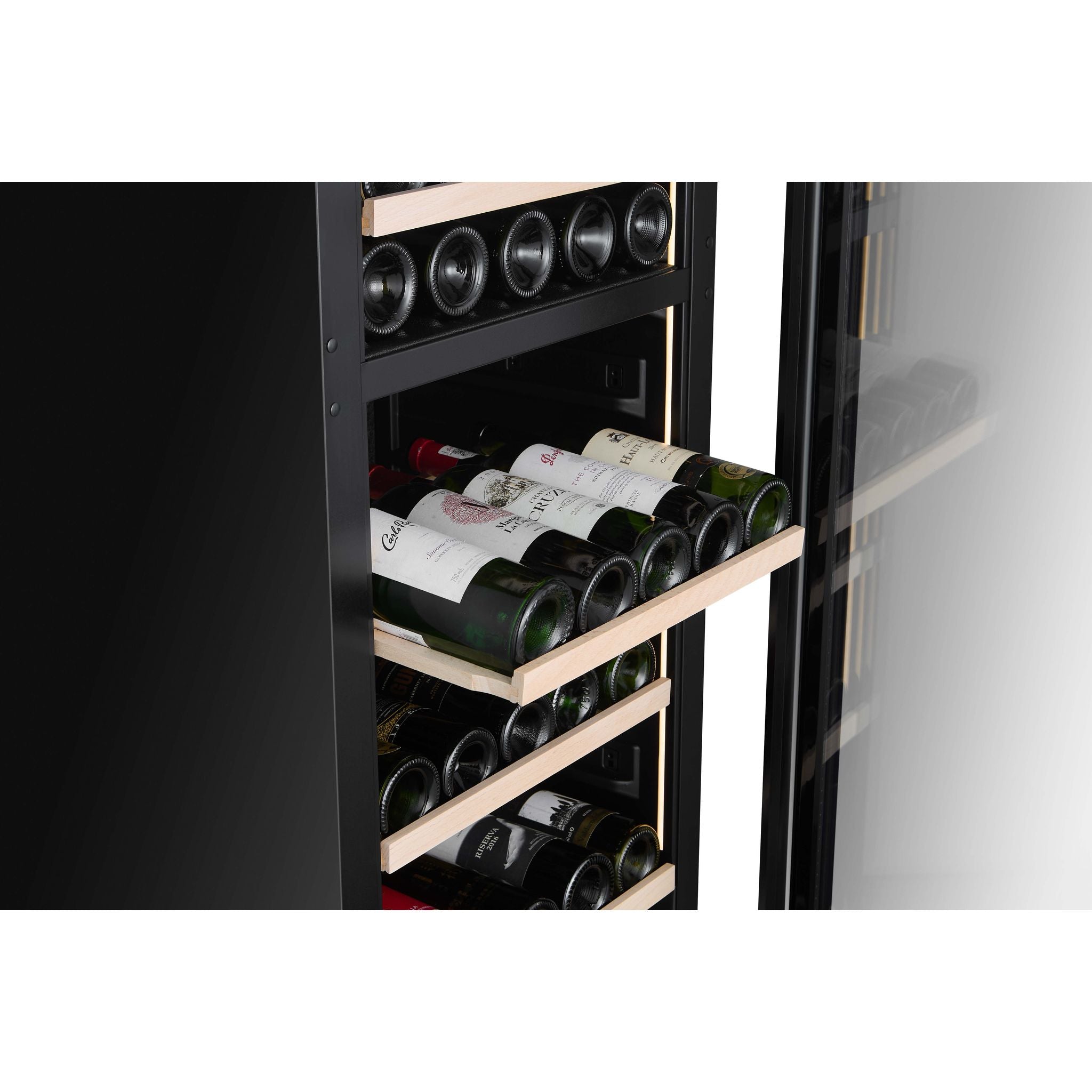 CELLA - 74 bottle Dual Zone Wine Cooler - Shallow Depth - W75D-BLACK