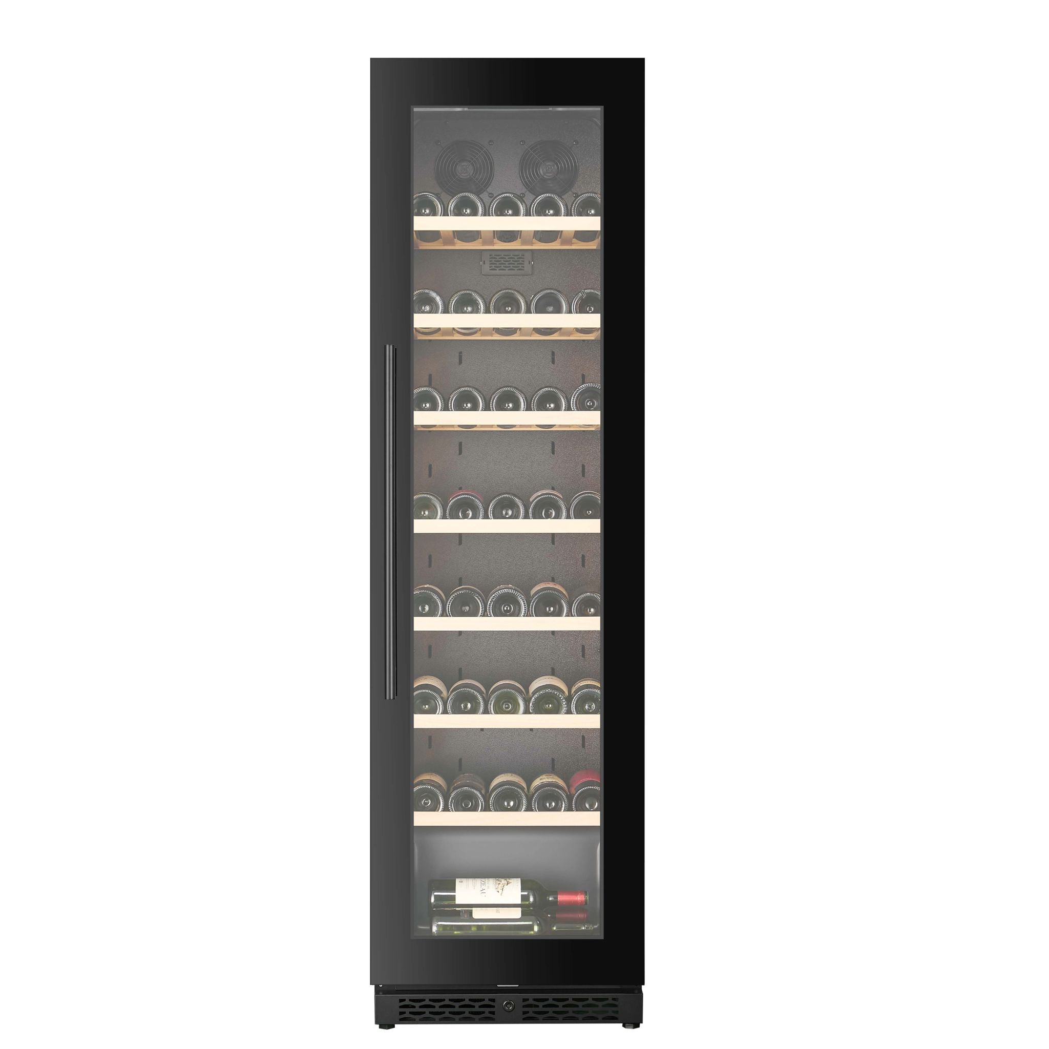 CELLA - 74 bottle Single Zone Wine Cooler - Shallow Depth - W82S-BLACK