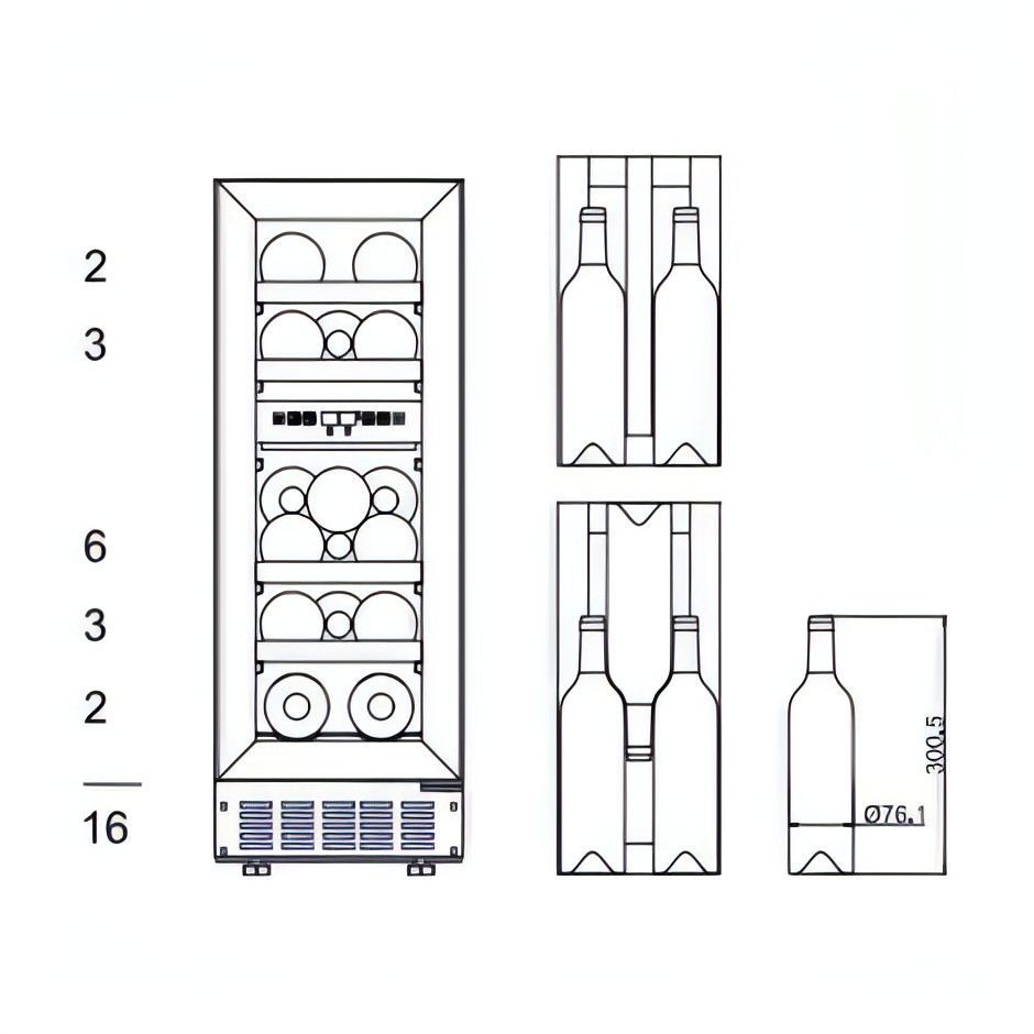 mQuvée - 300mm - Undercounter Wine Fridge - WineCave 700 30D - Stainless Steel