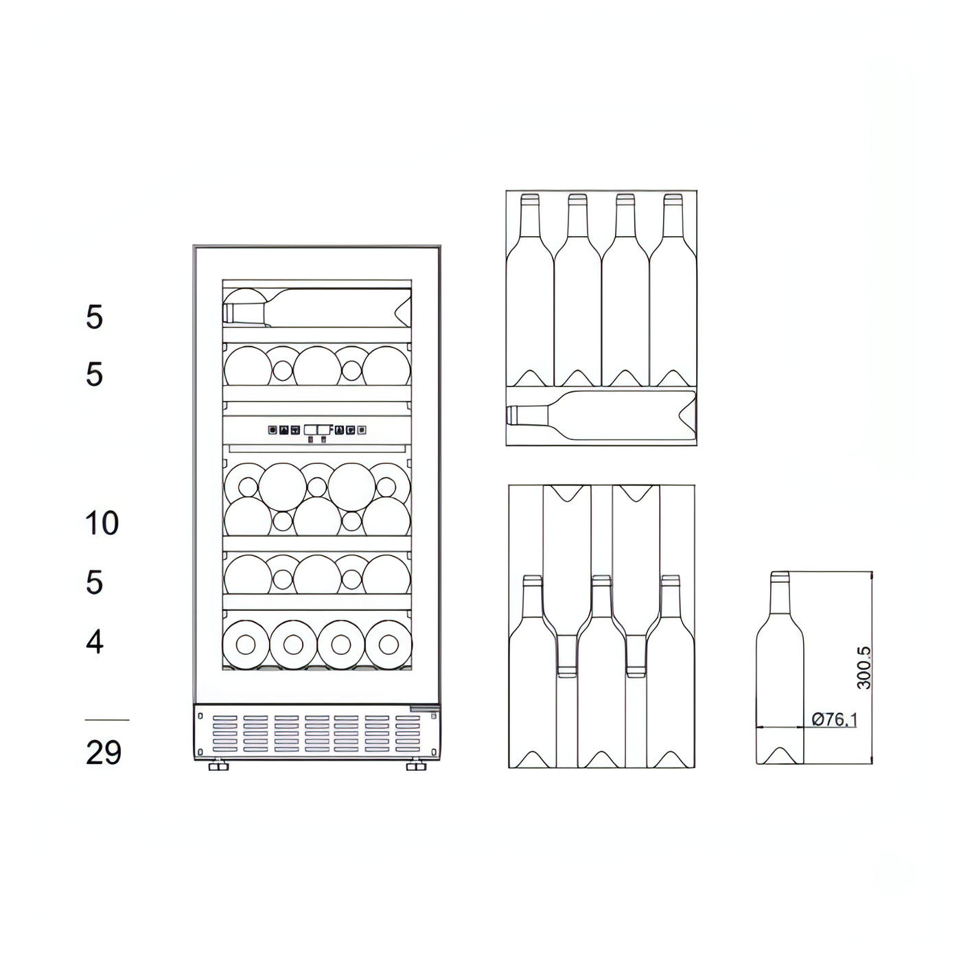 mQuvée - 400mm - Undercounter Wine Fridge - WineCave 700 40D Stainless