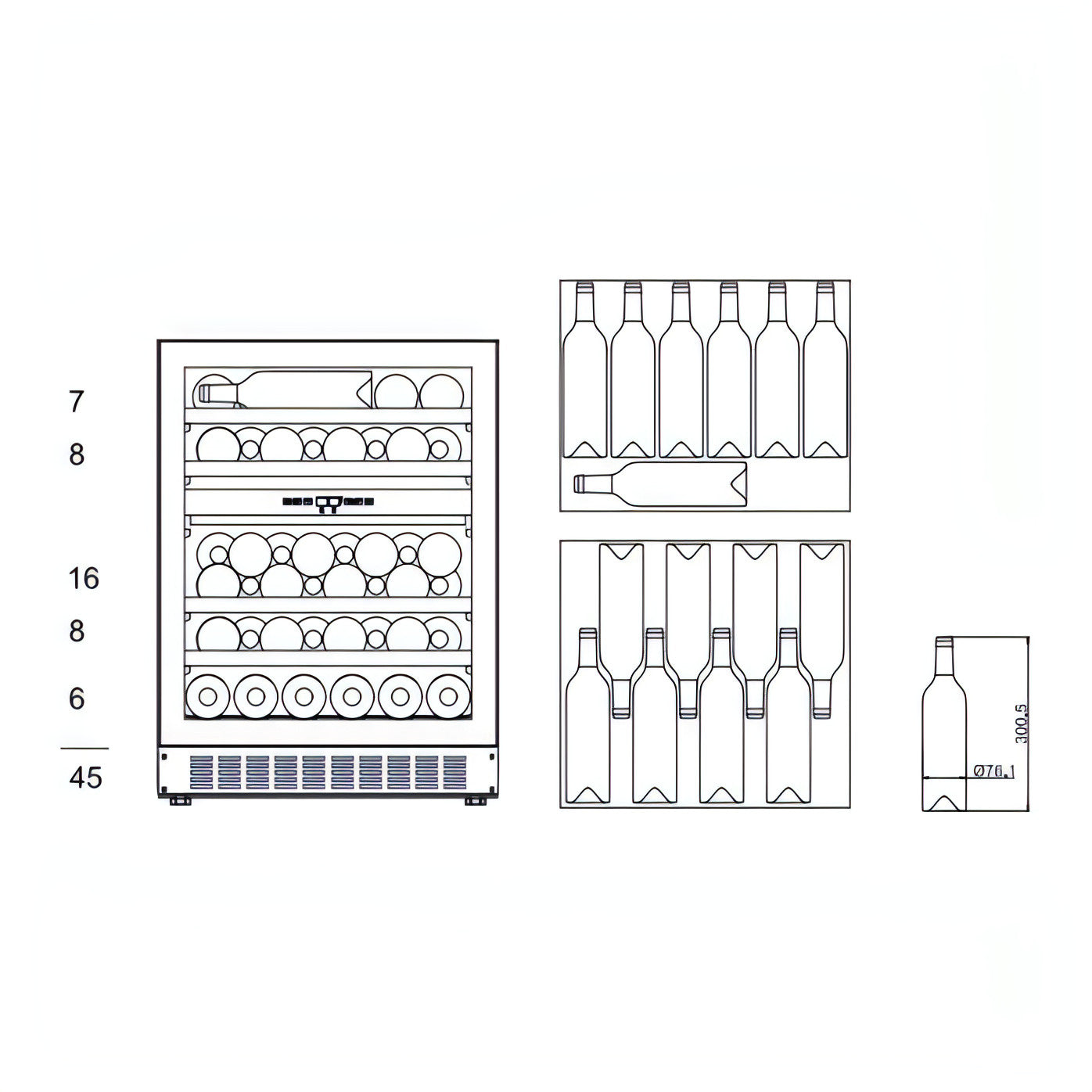 mQuvée - 600mm - Undercounter Wine Fridge - WineCave 700 60D Stainless