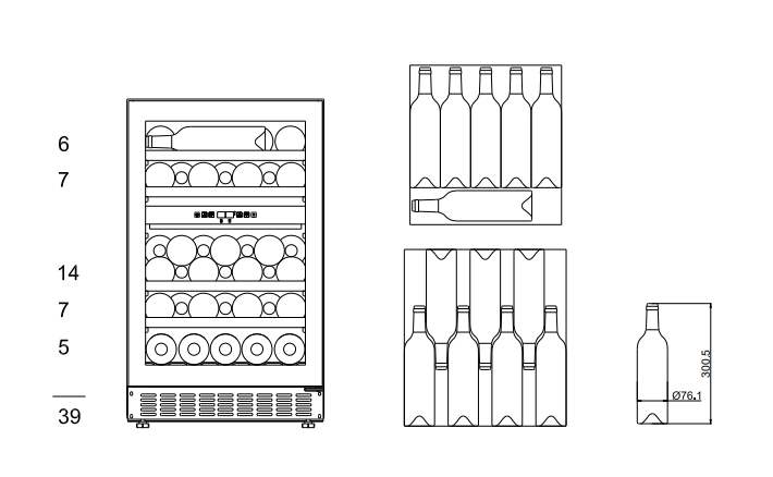 mQuvée - 500mm - Undercounter - WineCave 700 50D All Black