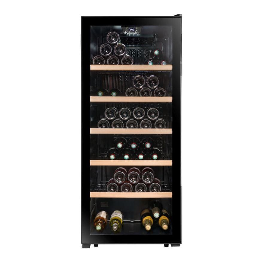 La Sommeliere - 121 Bottle - Freestanding Single Zone Wine Cabinet - LS117BLACK