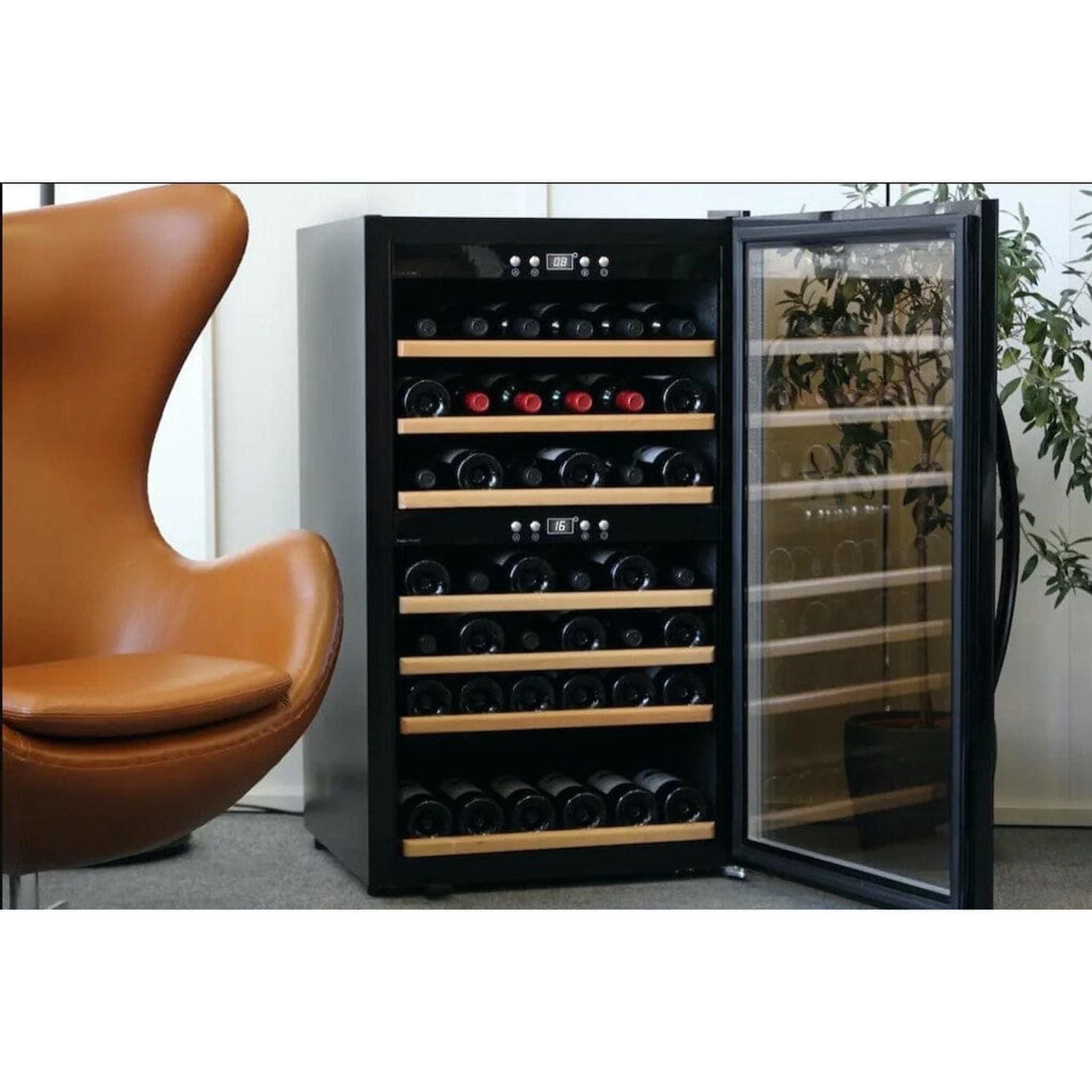 mQuvée - Wine Expert 66 Dual Zone Freestanding Wine Cooler - Black