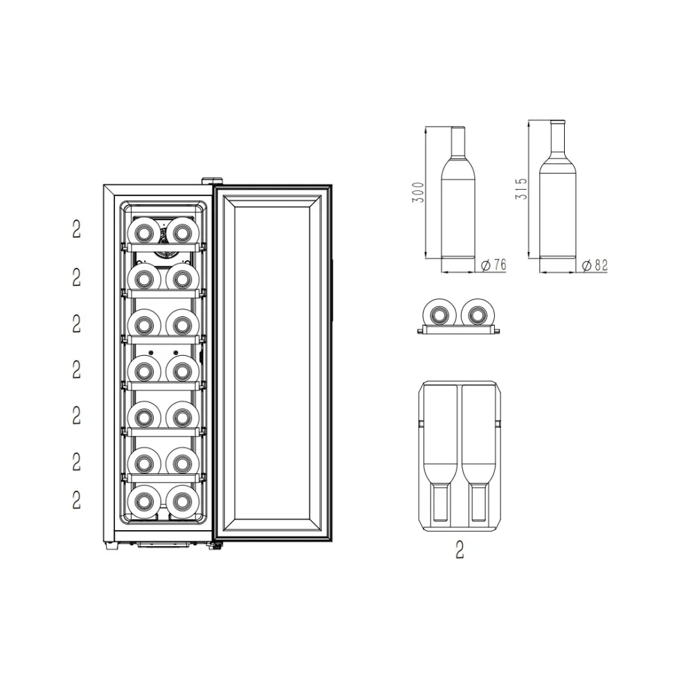 Cavin - Freestanding Wine Cooler - Northern Collection 14