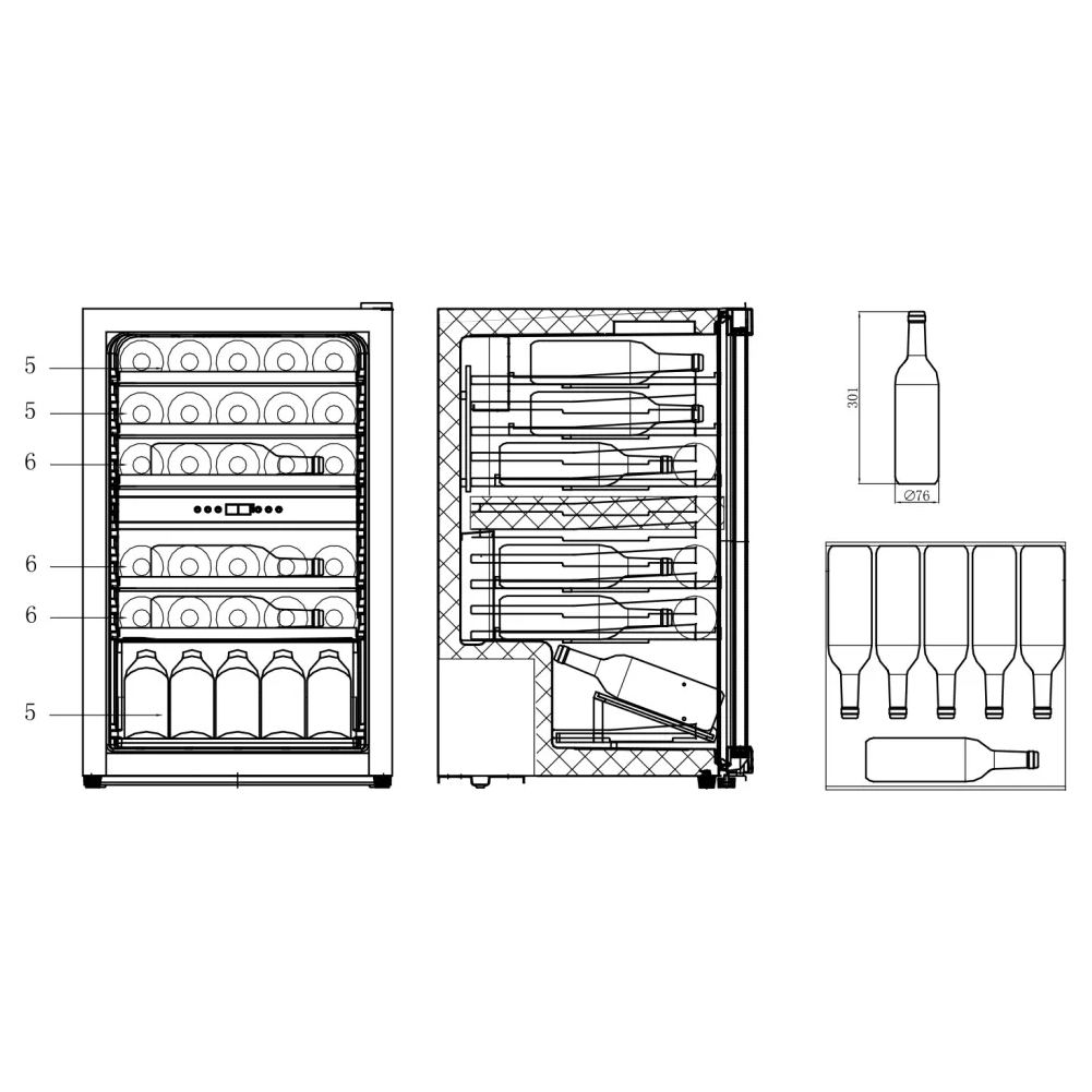 Cavin - Freestanding Wine Cooler - Polar Collection 51