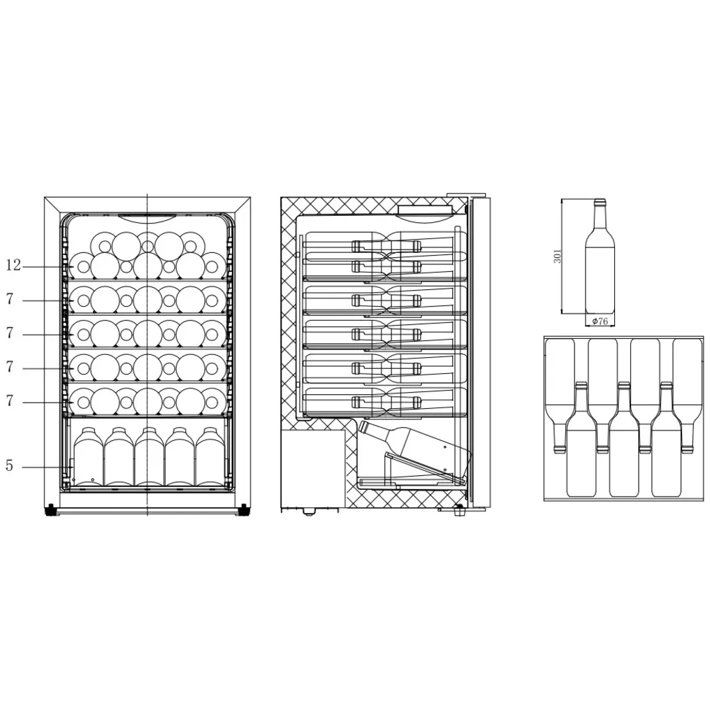 Cavin - Freestanding Wine Cooler - Polar Collection 50