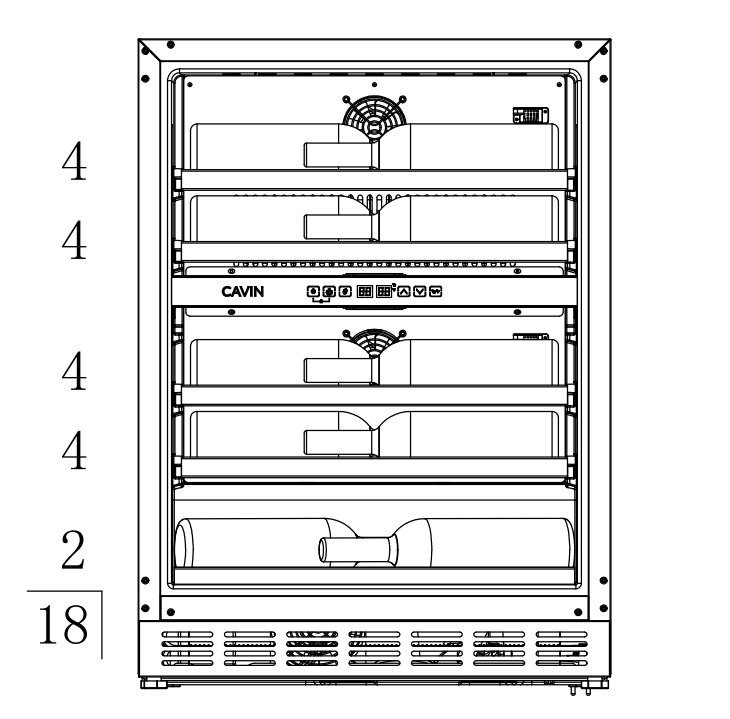 Cavin - 600mm - Undercounter Wine Fridge - Arctic Collection 60D Shallow Fullglass Black