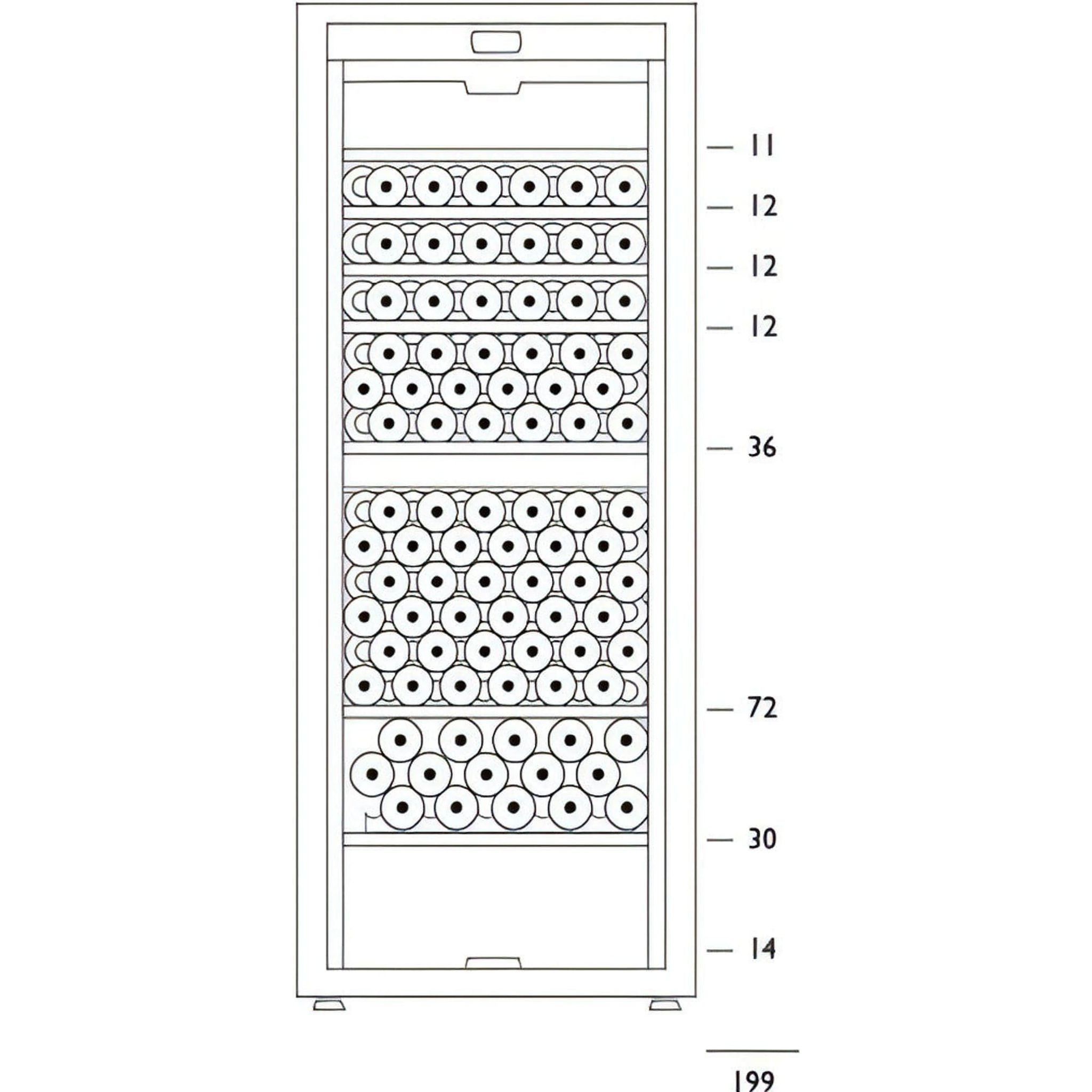 Artevino Oxygen - 199 Bottle Multi Zone Wine Cabinet OXG3T199NVSD - Glass Door