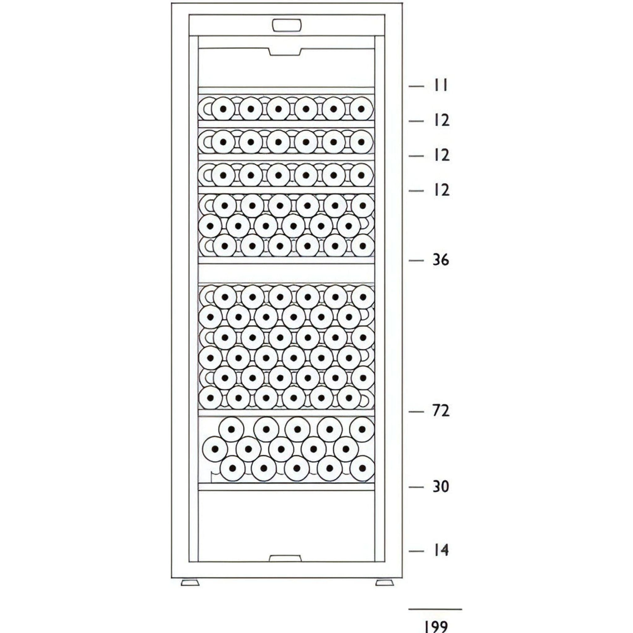 Artevino Oxygen - 199 Bottle Multi Zone Wine Cabinet OXG3T199NPD - Solid Door