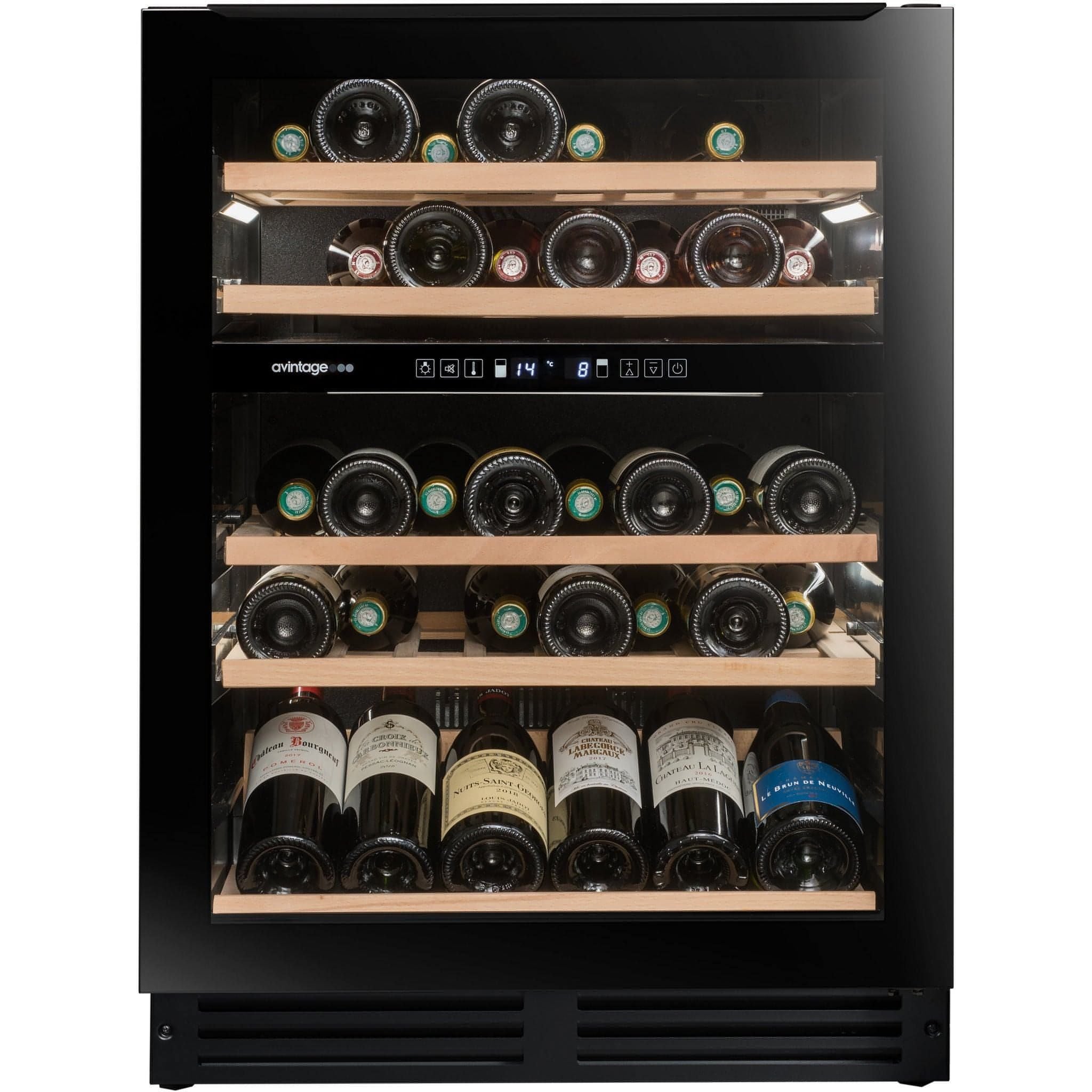 Avintage - 600mm Dual Zone - 53 bottle - Undercounter Wine Cooler - AVU53TDZB1