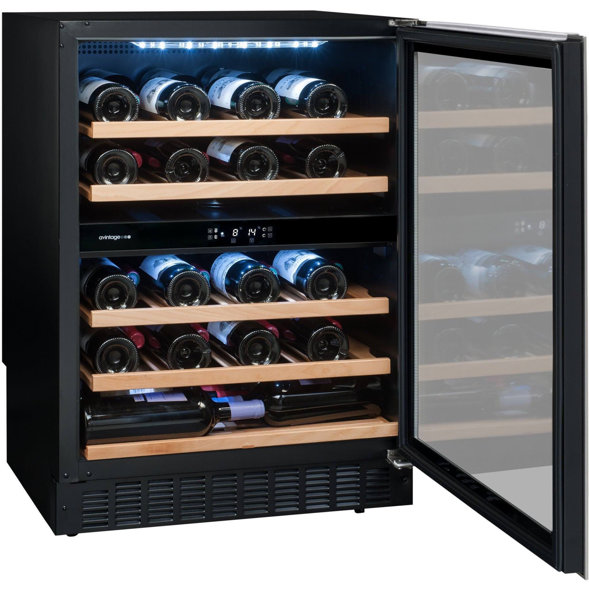 Avintage - 600mm Dual Zone - 50 bottle - Undercounter Wine Cooler - AVU54TXDZA