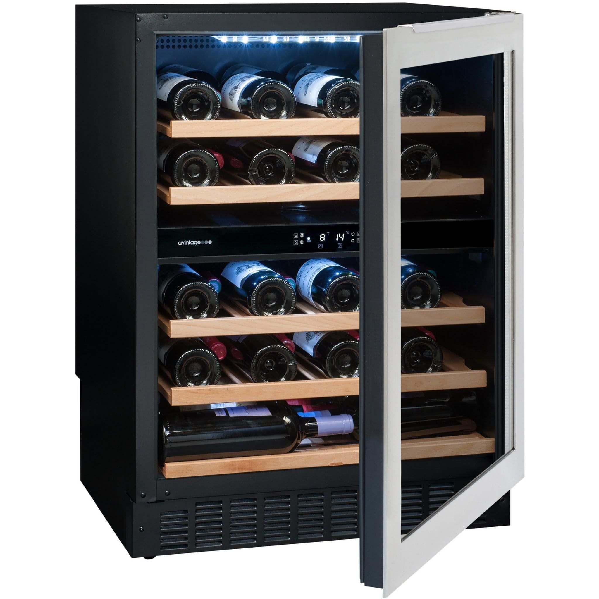 Avintage - 600mm Dual Zone - 50 bottle - Undercounter Wine Cooler - AVU54TXDZA