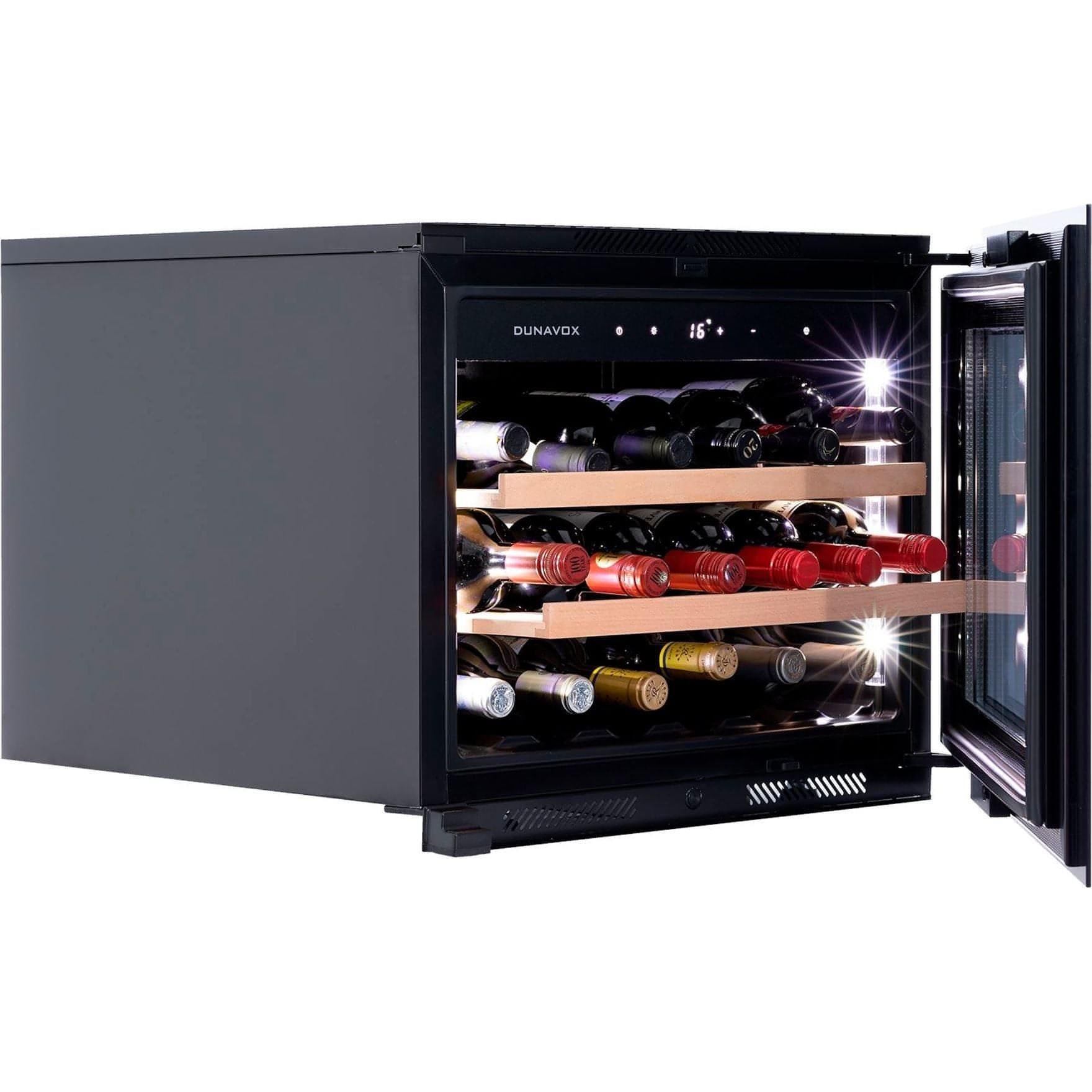 Dunavox GLANCE-18 - Single Zone 18 Bottle - Built In / Integrated Wine Cooler - DAVG-18.46B.TO