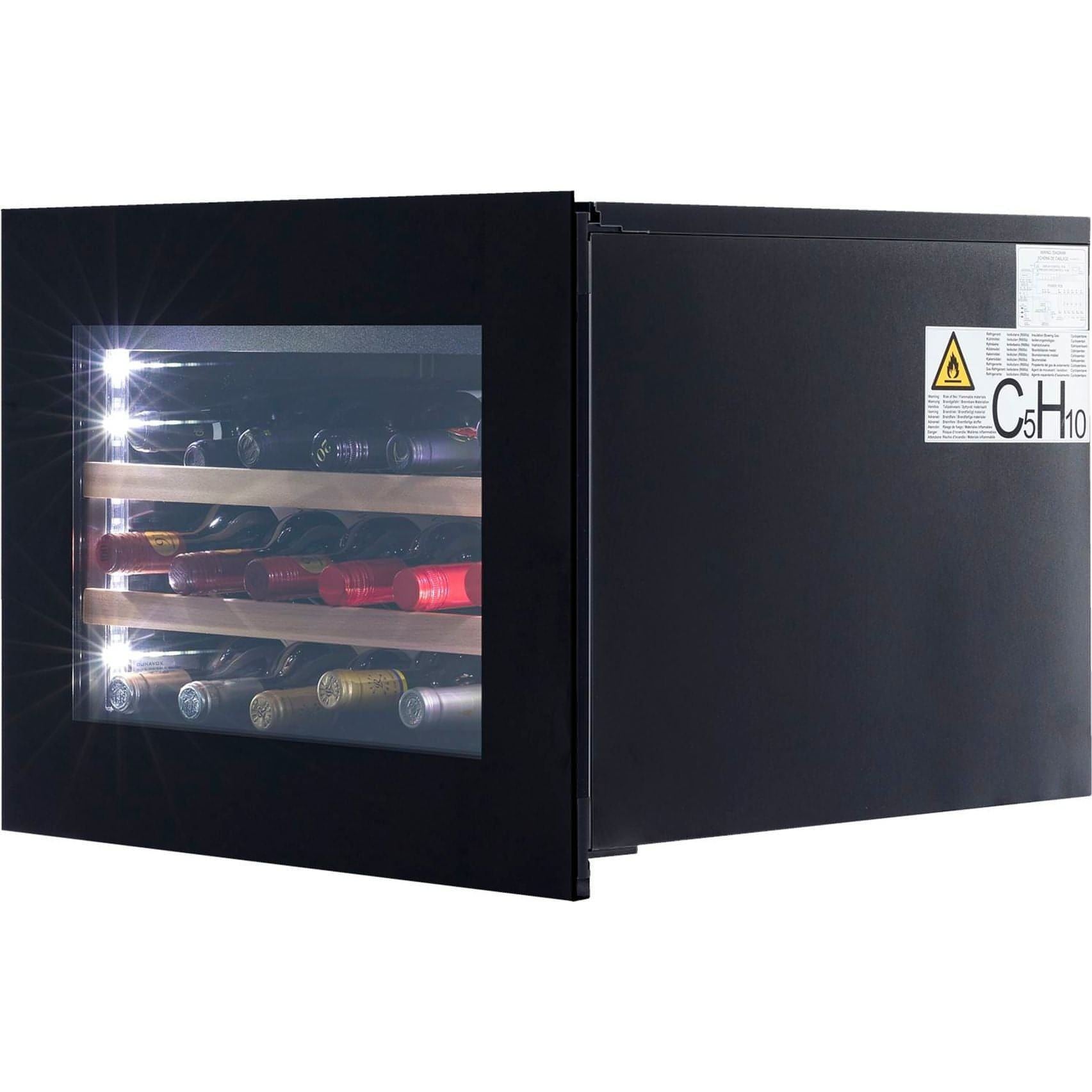 Dunavox GLANCE-18 - Single Zone 18 Bottle - Built In / Integrated Wine Cooler - DAVG-18.46B.TO