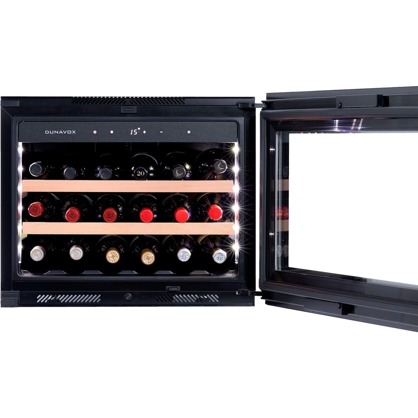 Dunavox GLANCE-18 - 18 Bottle - Built In / Integrated Wine Cooler - DAVG-18.46SS.TO