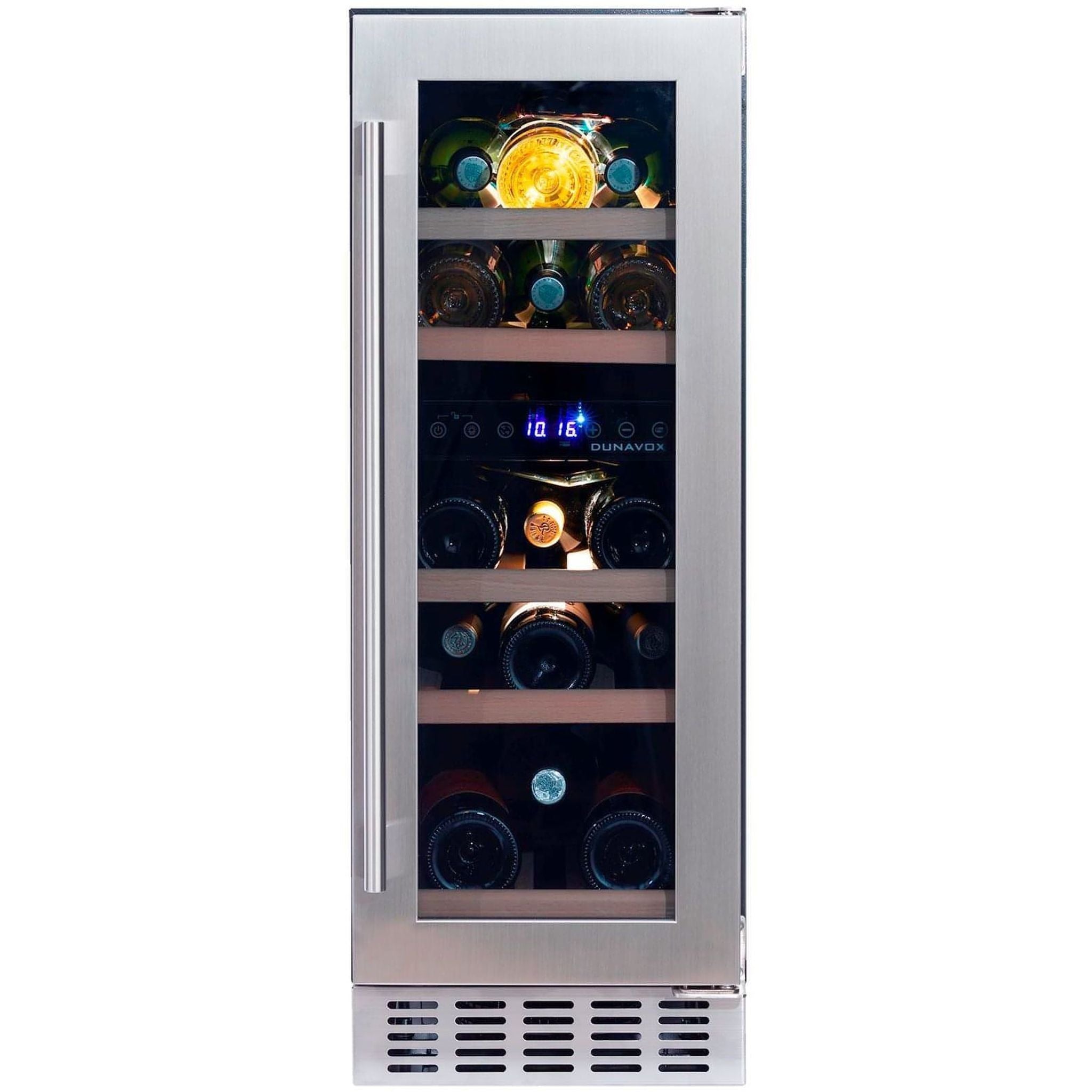 Dunavox FLOW-17 - 300mm Dual Zone - 17 Bottle - Built In / Freestanding Wine Cooler - DAUF-17.58DSS