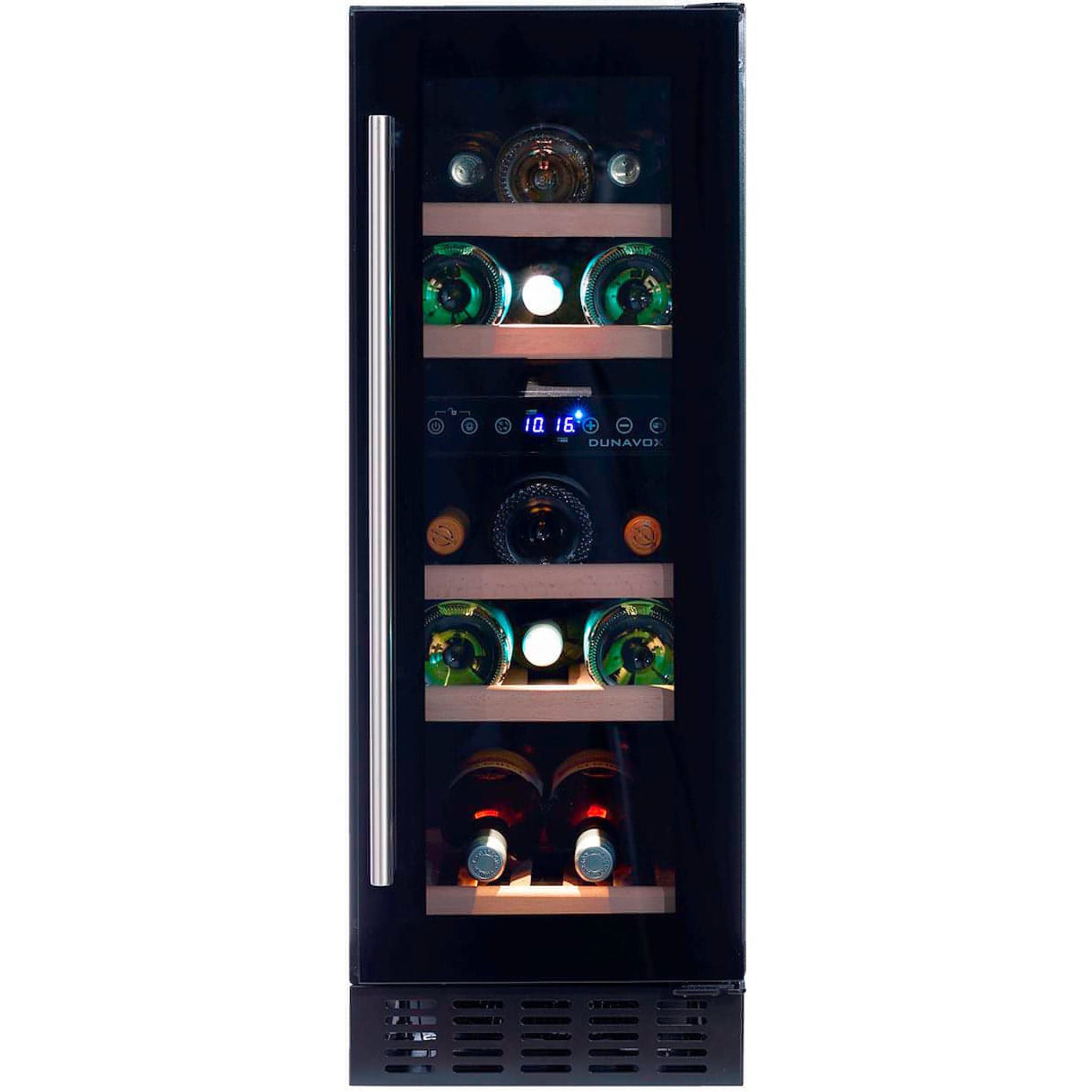 Dunavox FLOW-17 - 300mm Dual Zone - 17 Bottle - Built In / Freestanding Wine Cooler - DAUF-17.58DB